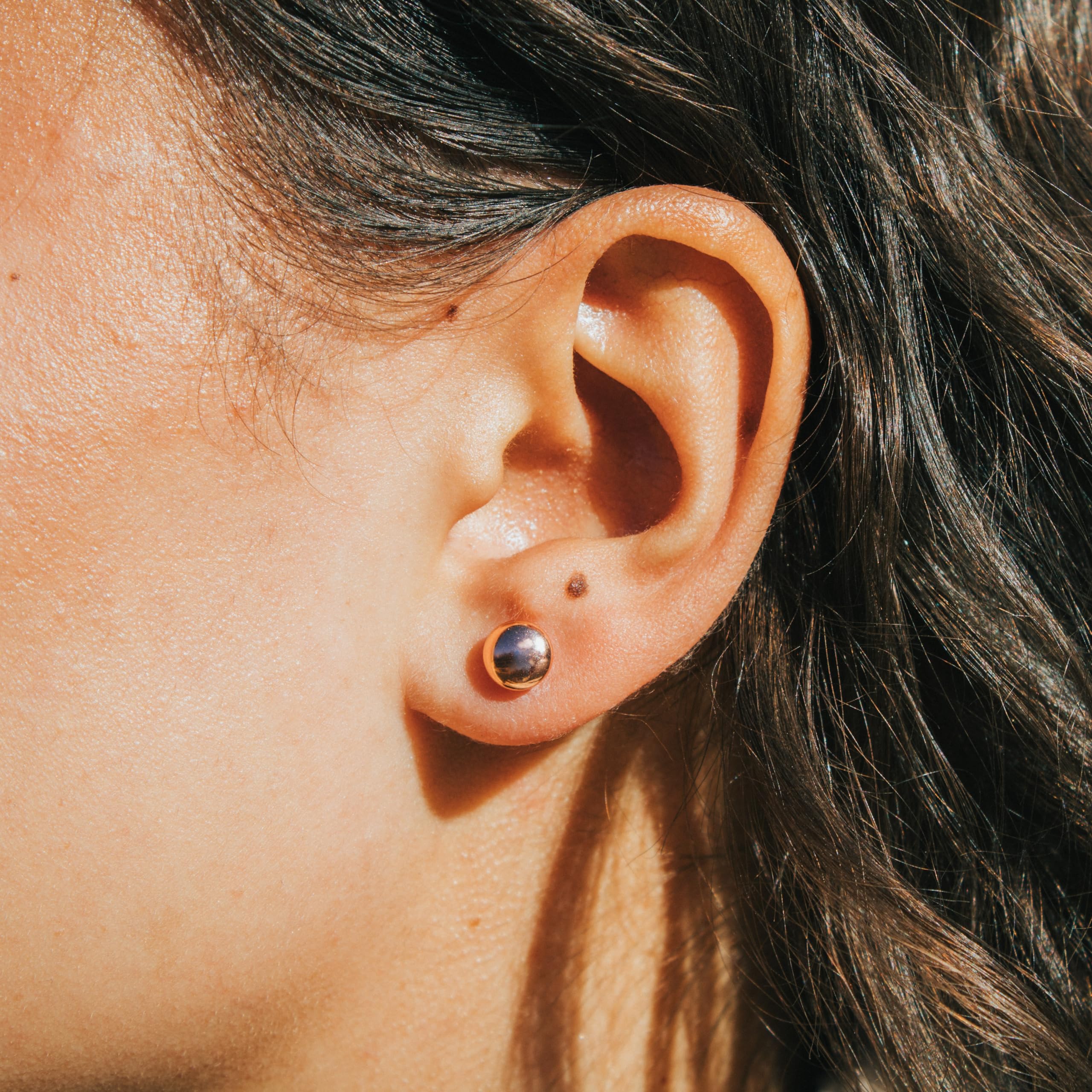 14K Gold Stud Earrings for Women - Butterfly Back Ball Earrings in 3/4/5/6/7/8mm Sizes | Elegant Anniversary, Valentine's Day & Birthday Gift for Her | Perfect for Everyday Wear, Date Nights & Special Occasions