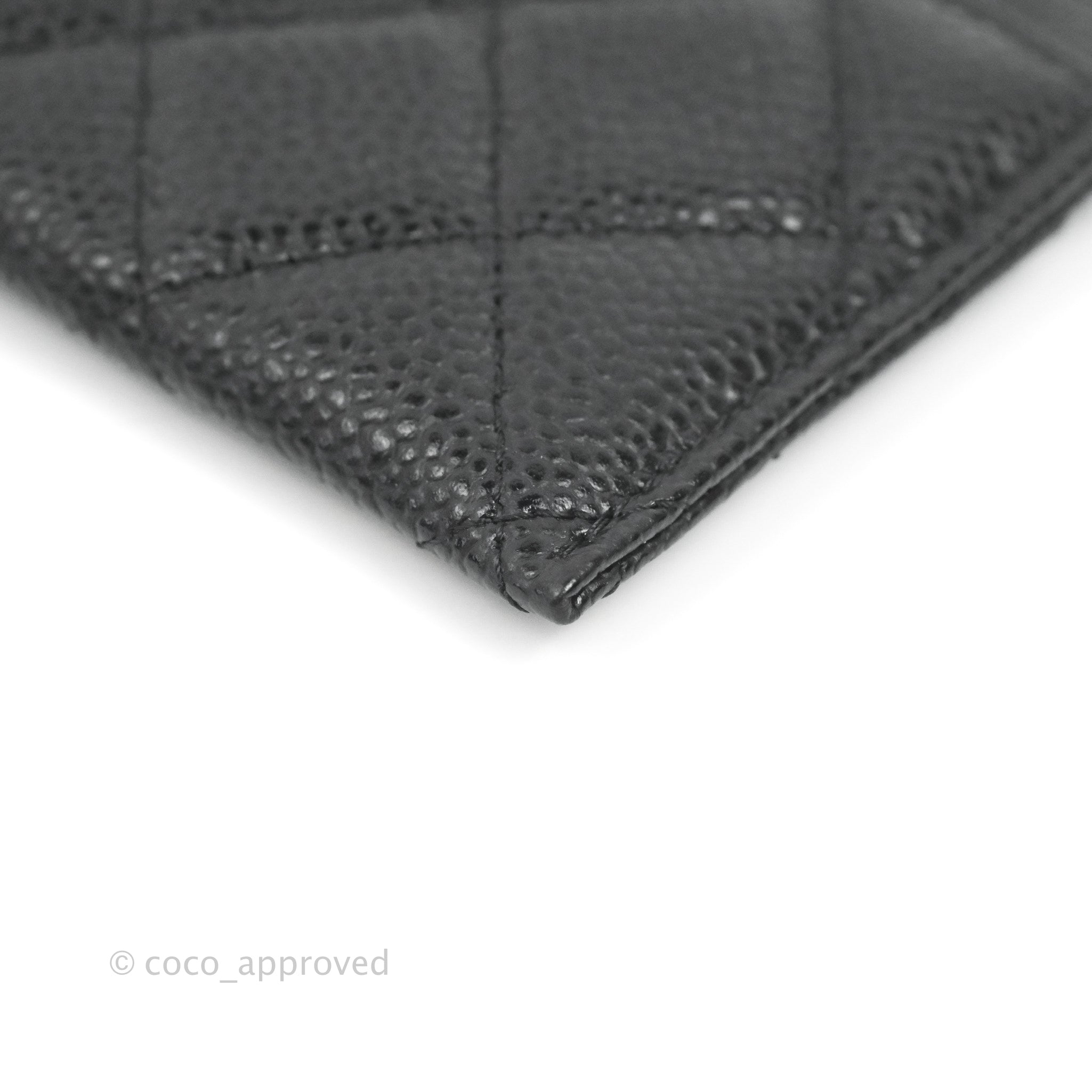 Chanel Classic Flat Card Holder in Black Caviar Leather with Silver Hardware - Perfect for Everyday Use & Luxury Gift Giving
