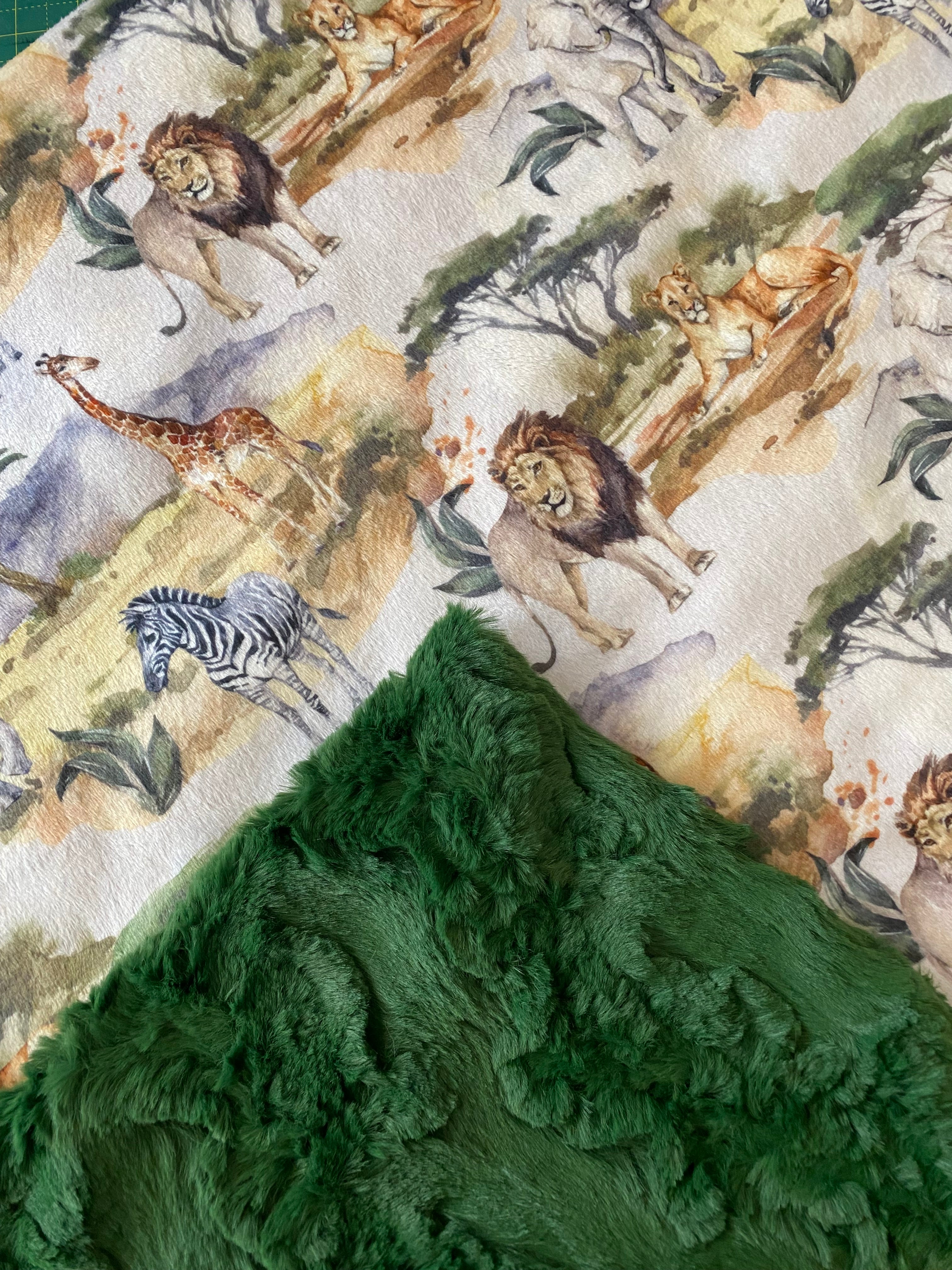 Premium Soft Minky Baby Blanket with Lion, Giraffe, Elephant & Zebra Animal Prints - 30