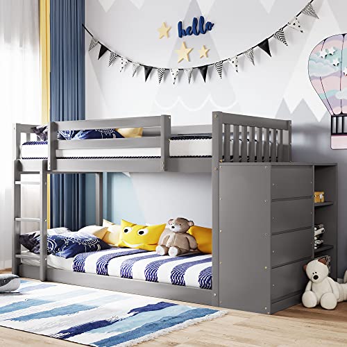 Grey With Drawers and Shelves