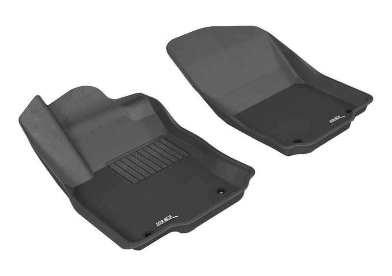 3D MAXpider Custom Fit All-Weather Floor Mats for 2012-2018 Mercedes Benz GLE/GLS/ML Class (1st Row) - Kagu Series Black Car Mats | Perfect for Winter, Rainy Days & Off-Road Adventures
