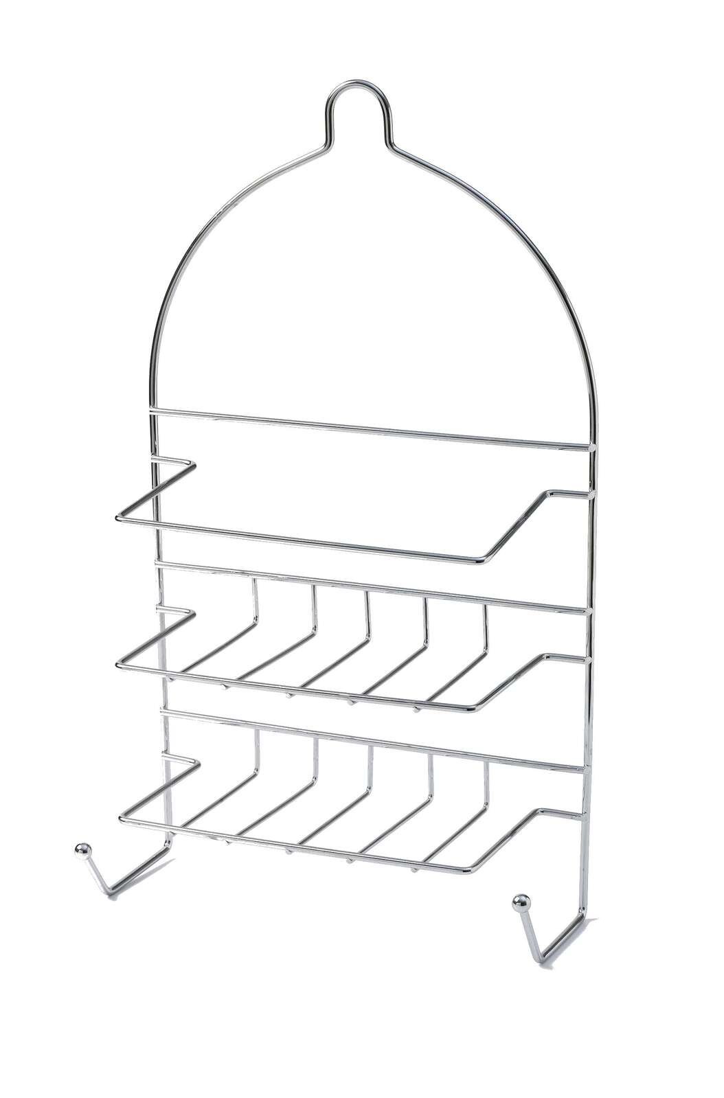 12-Pack 2-Tier Chrome Shower Caddy with Hanging Hooks - 25 x 10 x 43cm Bathroom Organizer for Shampoo, Soap & Toiletries - Space-Saving Storage for Small Bathrooms & Dorm Showers