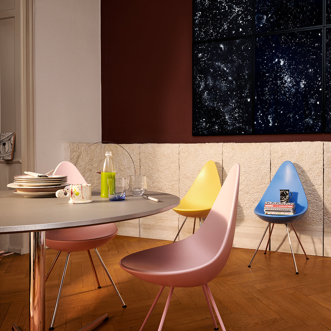Drop Chair Plastic - Modern Lightweight Indoor/Outdoor Stackable Chair for Home, Office, and Patio Use
