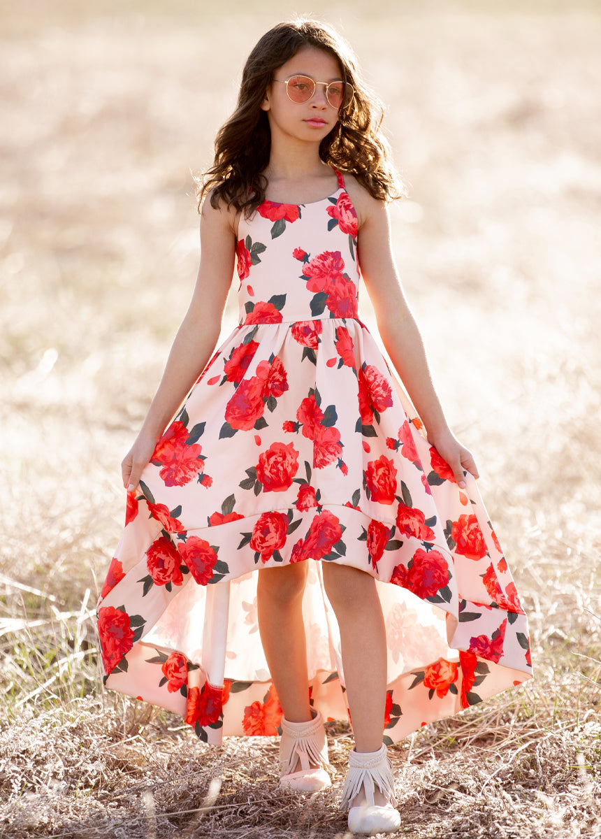 Elegant Pearl Shell Floral Dress for Women - Perfect for Weddings, Parties & Special Occasions