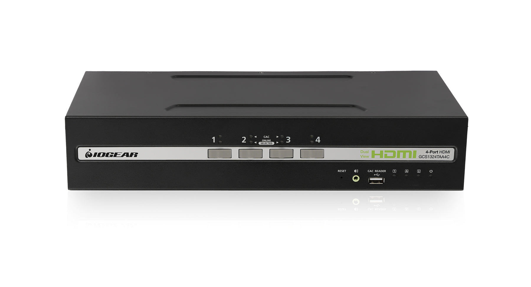 4 Port Dual View HDMI Secure KVM Switch with CAC and Audio Support - Ideal for Multi-Computer Workstations, IT Management & Secure Government Systems