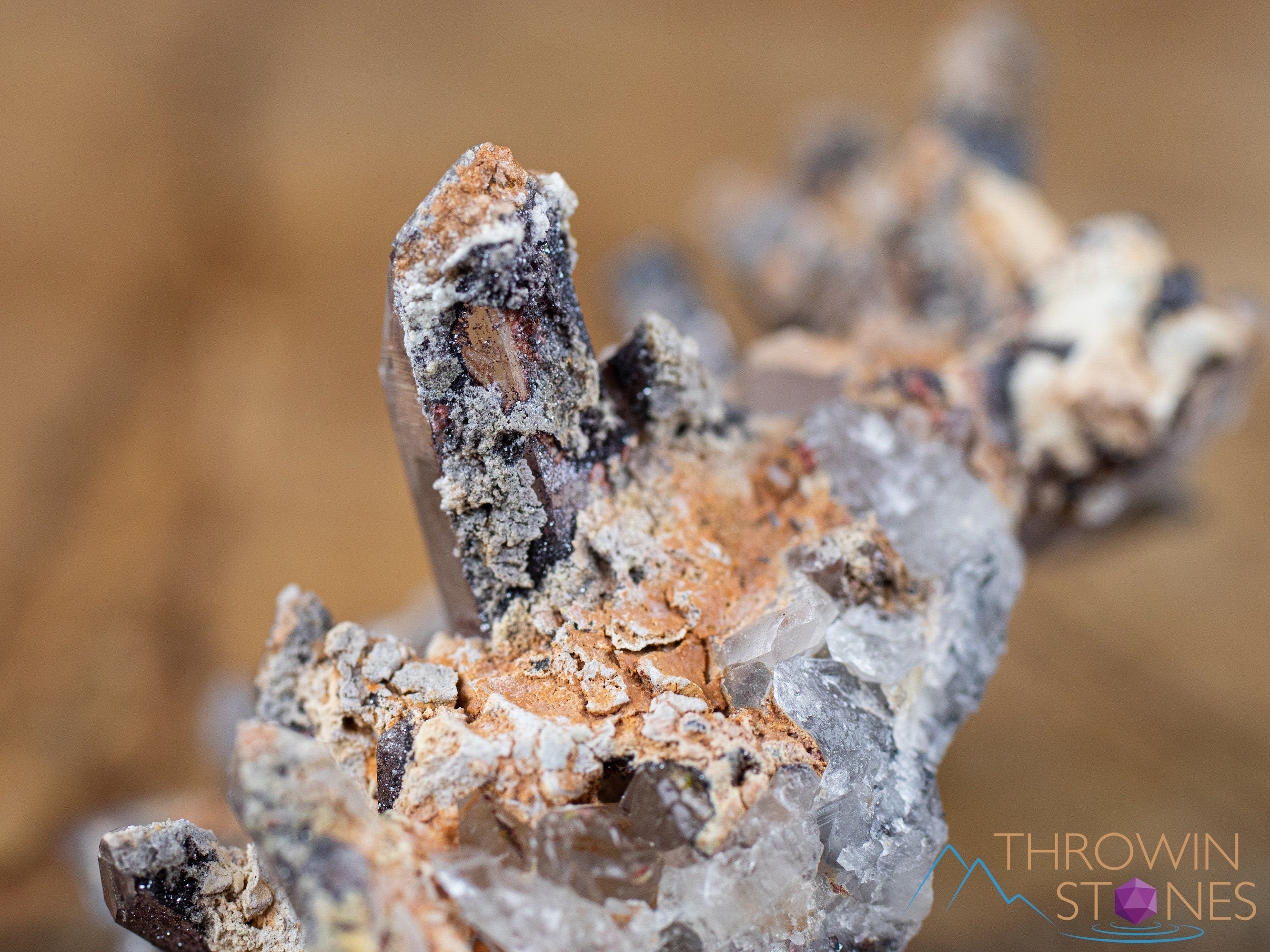 Natural MESSINA QUARTZ Raw Crystal Cluster with Specular HEMATITE - Healing Stones for Home Decor, Housewarming Gift, Meditation & Energy Work (41896) | Perfect for Crystal Grids, Office Desk & Spiritual Spaces