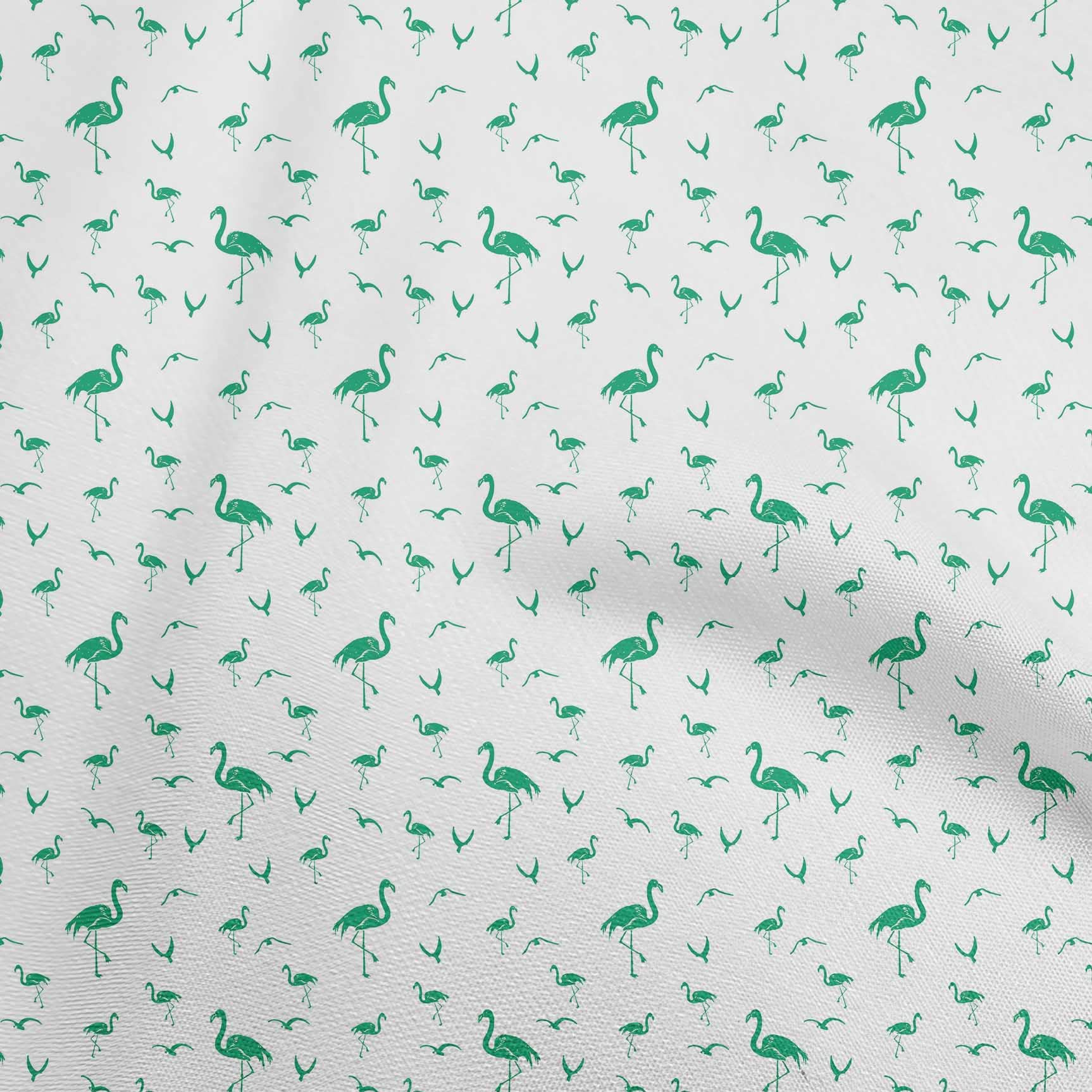oneOone Rayon Green Flamingo Print Fabric - 56 Inch Wide for DIY Clothing, Quilting & Home Decor | Premium Sewing Supplies by The Yard