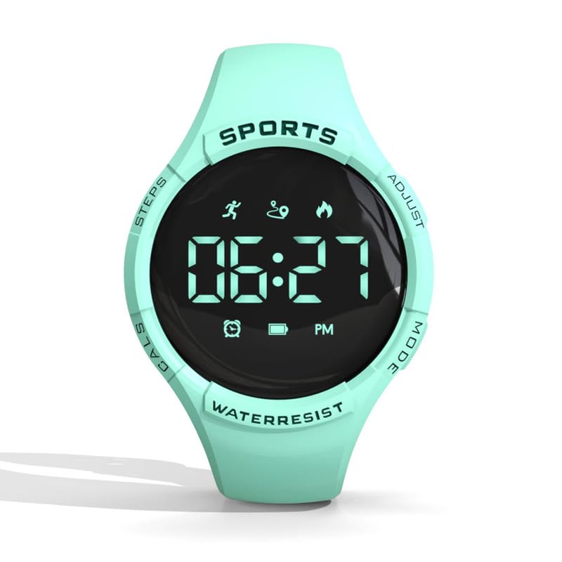 Fitness Watch with Pedometer - Step Counter, Calorie & Distance Tracker for Men & Women - No App Needed - Digital Activity Tracker Without Smartphone (Green) - Perfect for Walking, Running & Daily Fitness Tracking