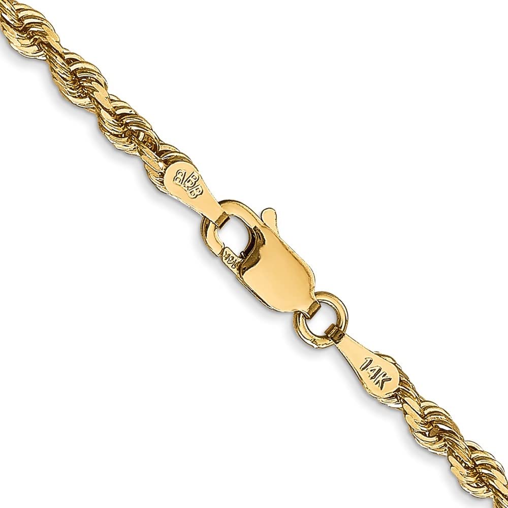 14K Yellow Gold 3.0mm Quadruple Rope Chain Necklace for Men & Women - Durable & Stylish Jewelry for Everyday Wear, Gifts & Special Occasions