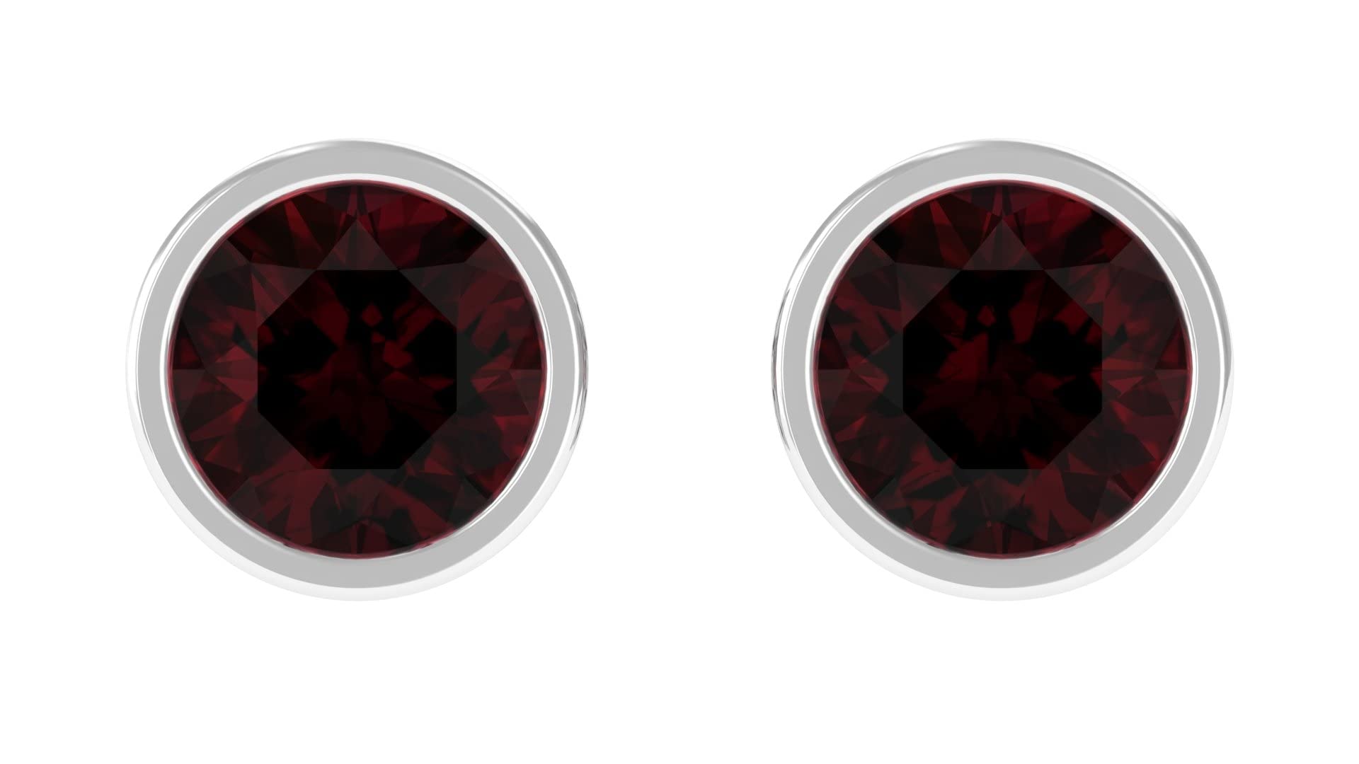 3/4 CT Certified Garnet Stud Earrings for Women - 14K Solid Gold Solitaire Red Garnet Jewelry - Perfect for Valentine's Day, Anniversary & Everyday Elegance