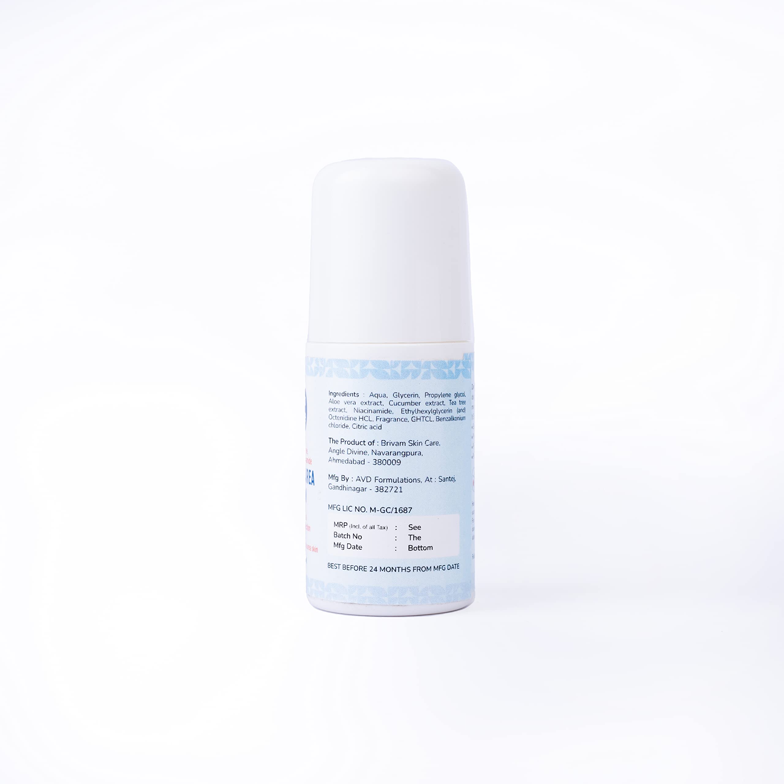 Derm & More Men's Intimate Roll-On Deodorant for Sensitive Skin - Cucumber & Aloe Vera Formula (50ml) - Fresh & Gentle Protection for Underarms & Intimate Areas - Ideal for Daily Use, Gym, Travel & Active Lifestyle