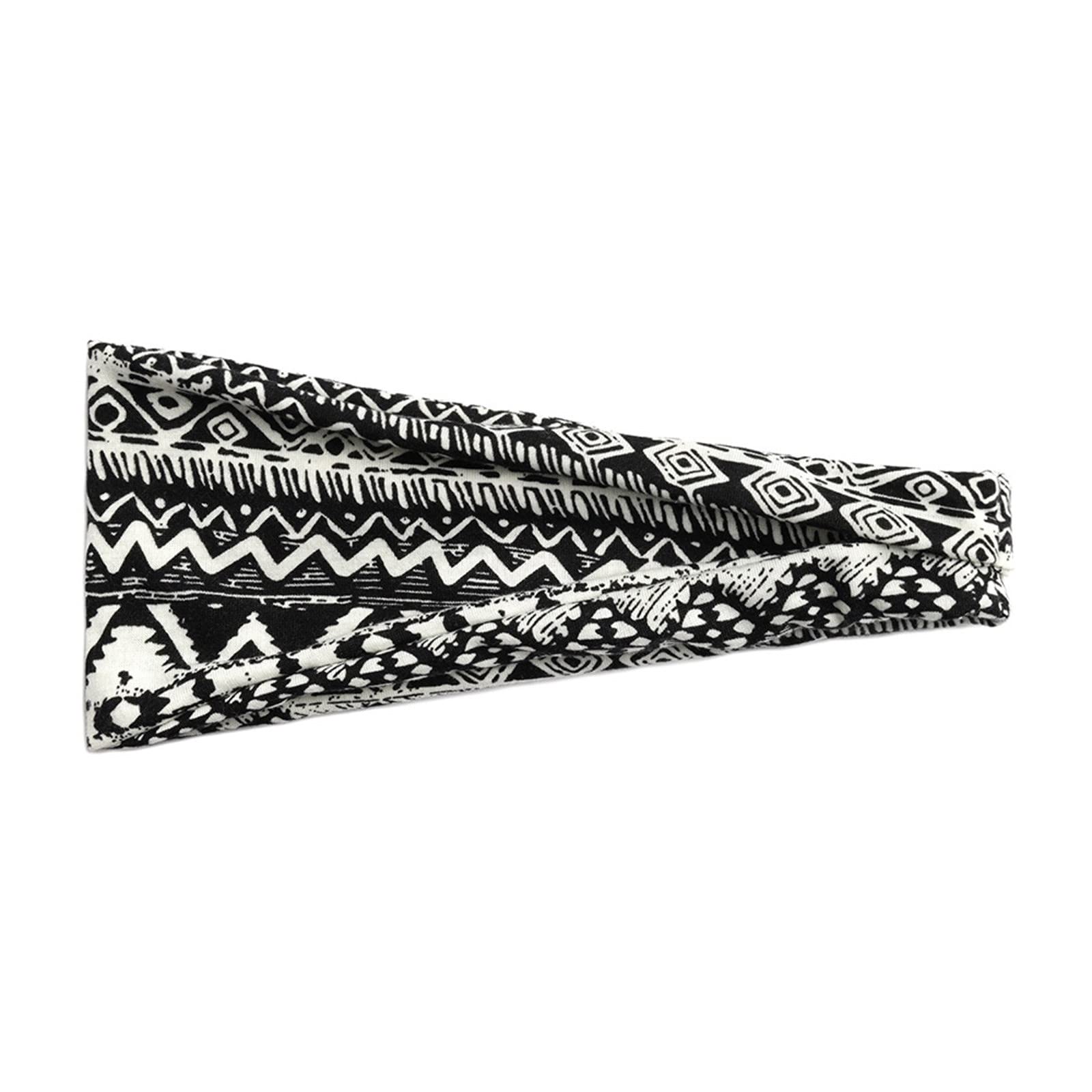 Boho Headbands for Women - Stretchy Yoga Headbands, Sweat Absorbing Hairbands for Sports, Workouts & Casual Wear - Fashionable Printed Elastic Head Wraps for Running, Gym & Everyday Use
