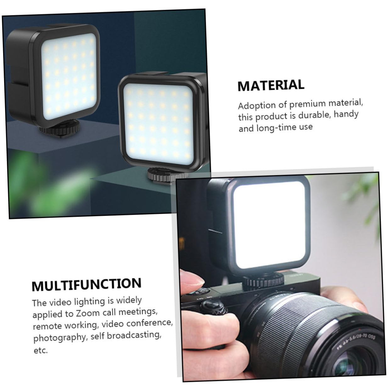 MIKIKIT 3-Pack LED Fill Light Panel for Video Conferencing, Photography & Zoom Meetings - Portable Desktop Lighting for Laptop, Camera, Webcam - Perfect for Home Office, Streaming & Content Creation