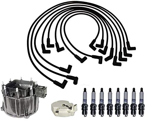 Chevy Corvette Ignition Kit - Distributor, Rotor Cap, Spark Plug Wires & Spark Plugs | High Performance Replacement Parts for Smooth Engine Start | Perfect for Daily Driving & Car Maintenance
