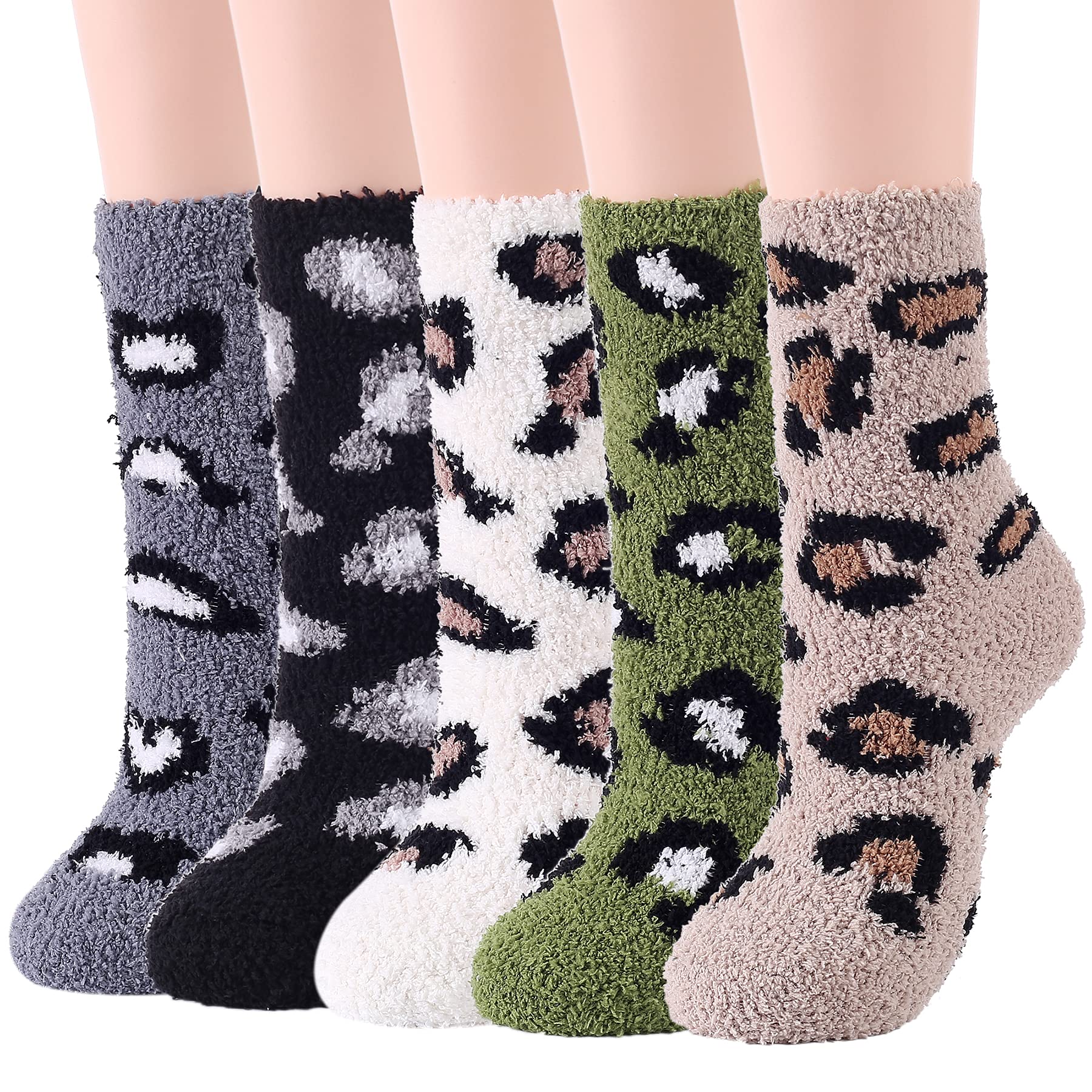 Zando Women's Fuzzy Socks - Warm Winter Fleece Slipper Socks | Cozy Fluffy Crew Socks for Athletes & Home | Perfect for Lounging, Yoga & Cold Weather Comfort