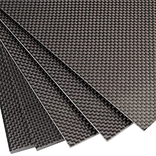 Premium 3K Carbon Fiber Sheet - 500x600mm (1.0mm-6.0mm Thickness Options) - 100% Plain Weave Laminate Panel with Glossy Finish - Ideal for Automotive, Aerospace & DIY Projects