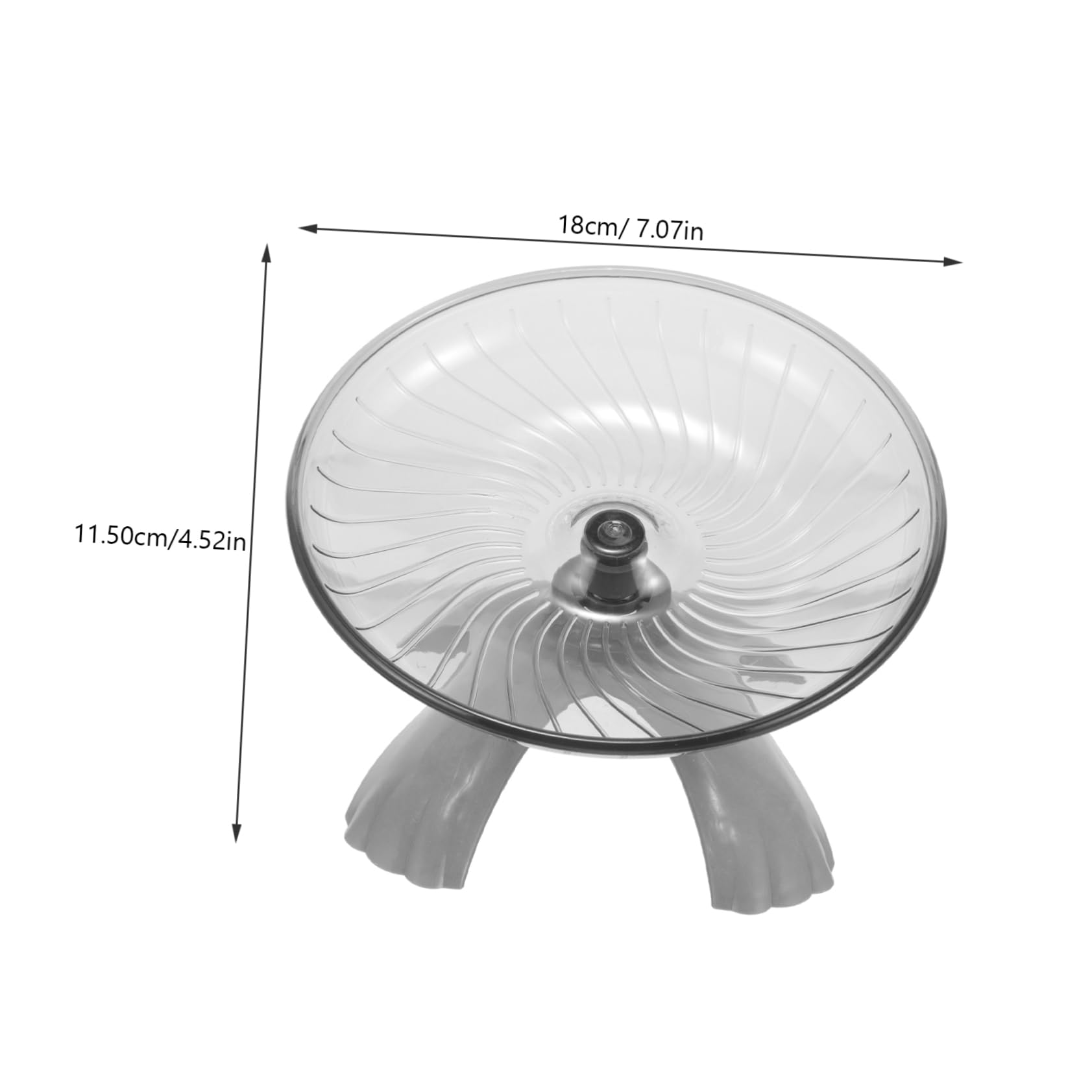Silent Hamster Exercise Wheel - Noiseless Running Wheel for Gerbils, Rats, Hedgehogs & Small Pets - Grey Flying Saucer Design - Perfect for Cage Fitness & Nighttime Playtime
