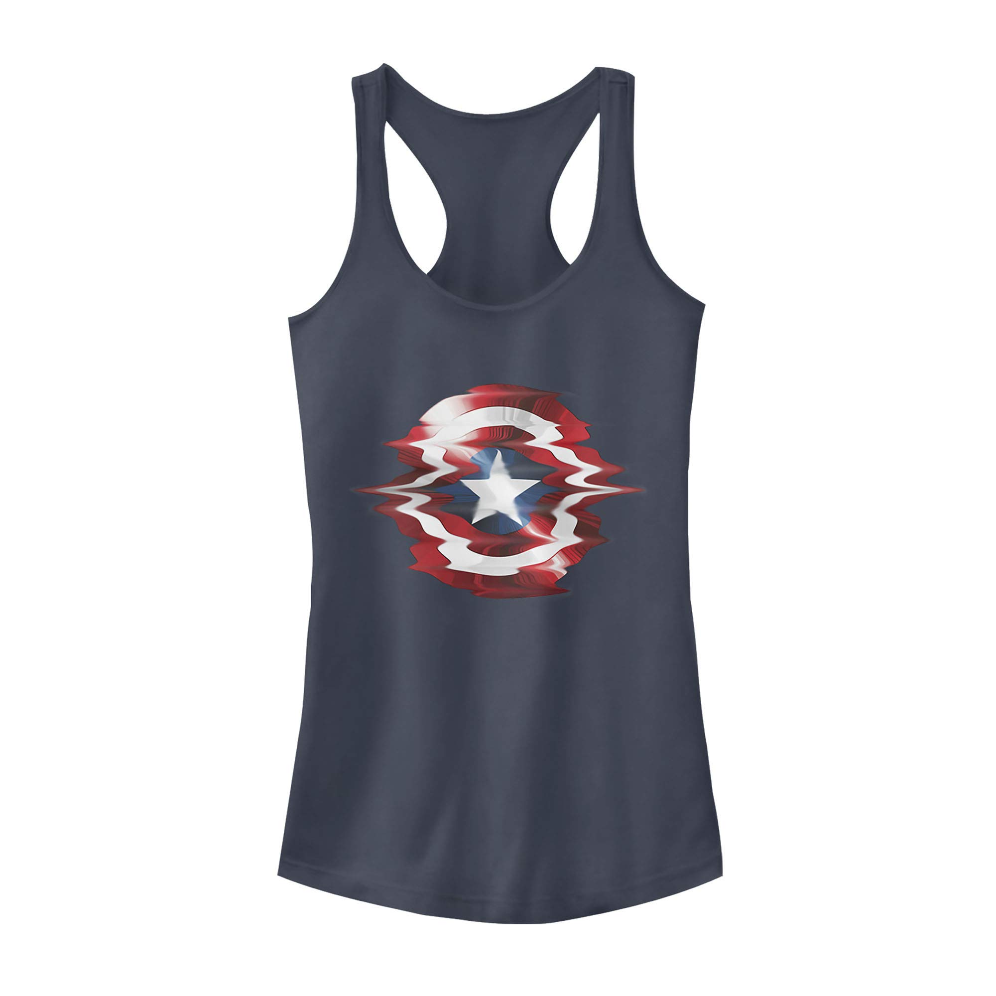 Marvel Captain America Shield Glitch Racerback Tank Top for Girls - Superhero Costume & Casual Wear - Perfect for Cosplay, Halloween, and Everyday Outfits