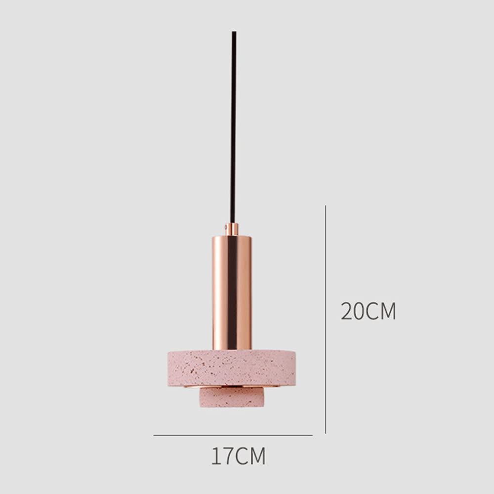 Modern Simple Hanging Lamp GU10 - Iron & Stone Design Rose Gold Pendant Light for Coffee Shop, Bedroom, Kitchen, Study | Energy-Efficient LED Lighting for Home & Commercial Spaces