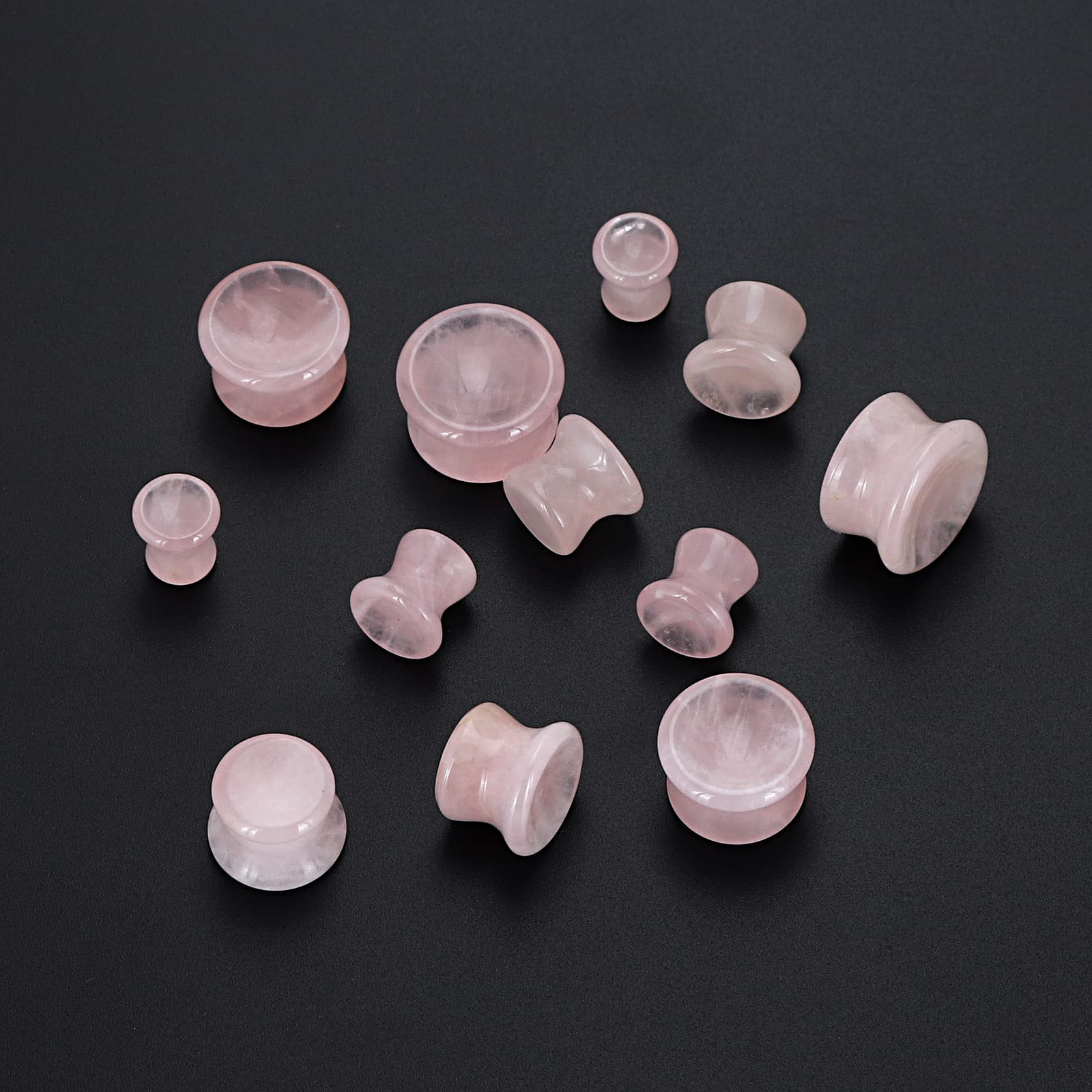 Stuppendux 2PCS Stone Ear Plugs & Tunnels - Saddle Expander Body Piercing Set (2G to 1 Inch) - Perfect for Stretching, Gauging & Alternative Fashion Styles