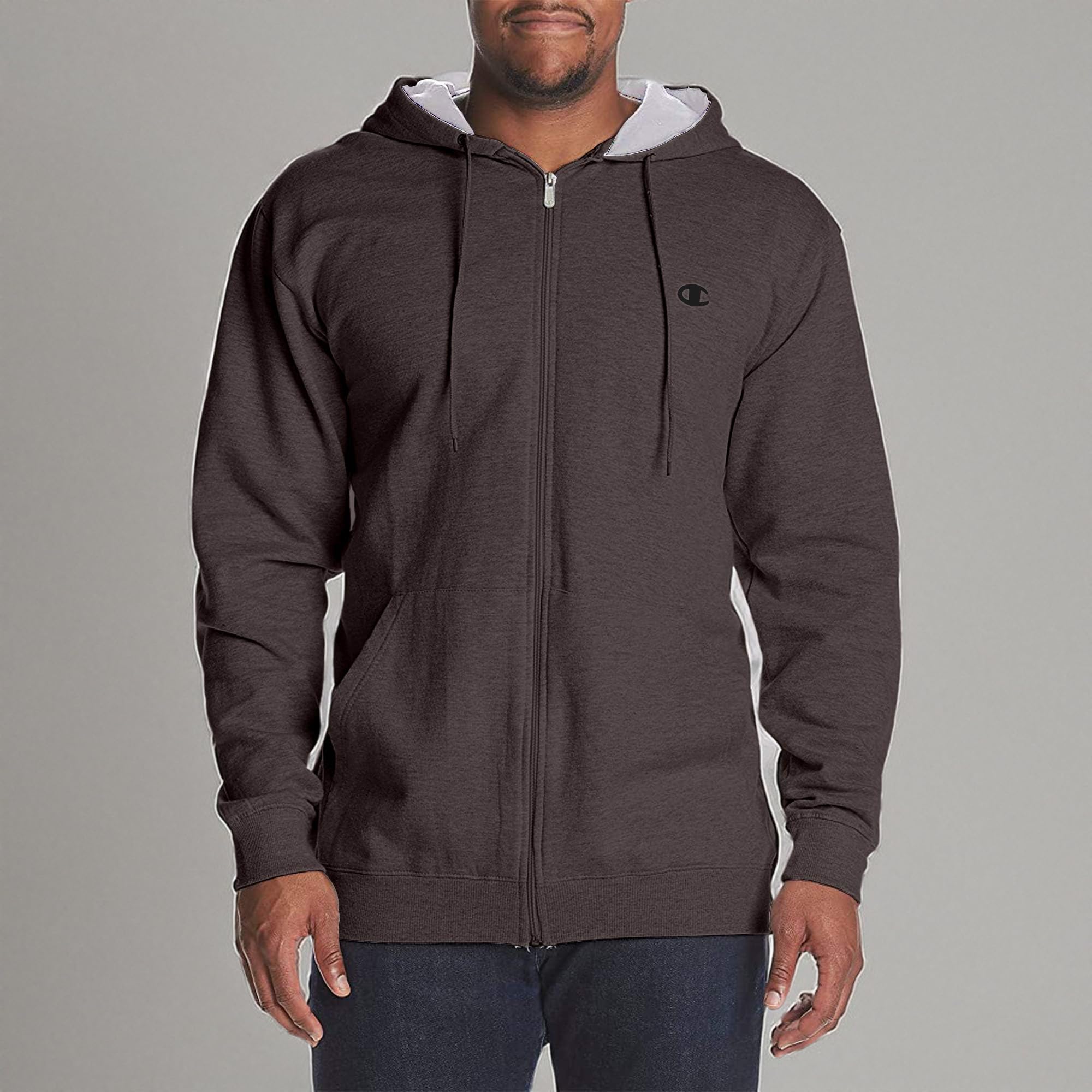 Champion Big & Tall Men's Fleece Zip-Up Hoodie Jacket – Warm & Comfortable Pullover for Casual Wear, Gym, and Outdoor Activities