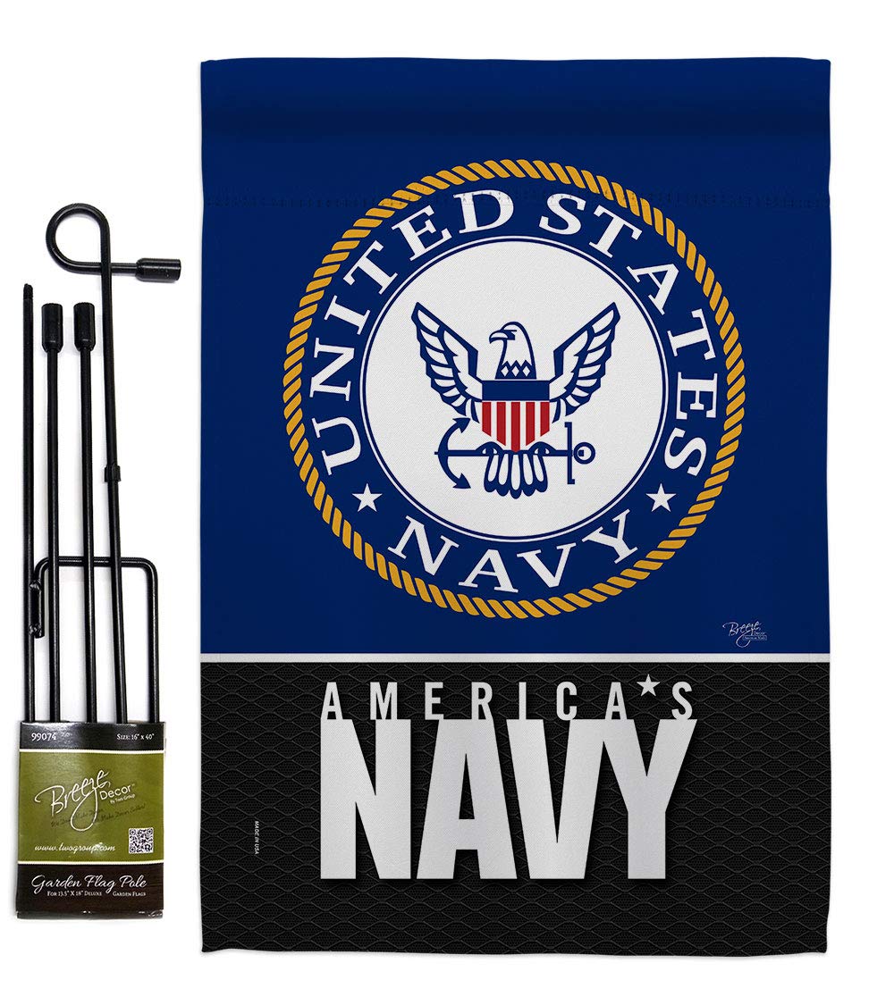 US Navy Seabee Garden Flag Set - Double-Sided Military Yard Banner for Veterans