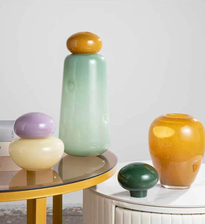 Pebble Glow Glass Vase - Elegant Decorative Vase for Home, Wedding, and Party Decor - Perfect for Centerpieces, Floral Arrangements, and Gift Giving
