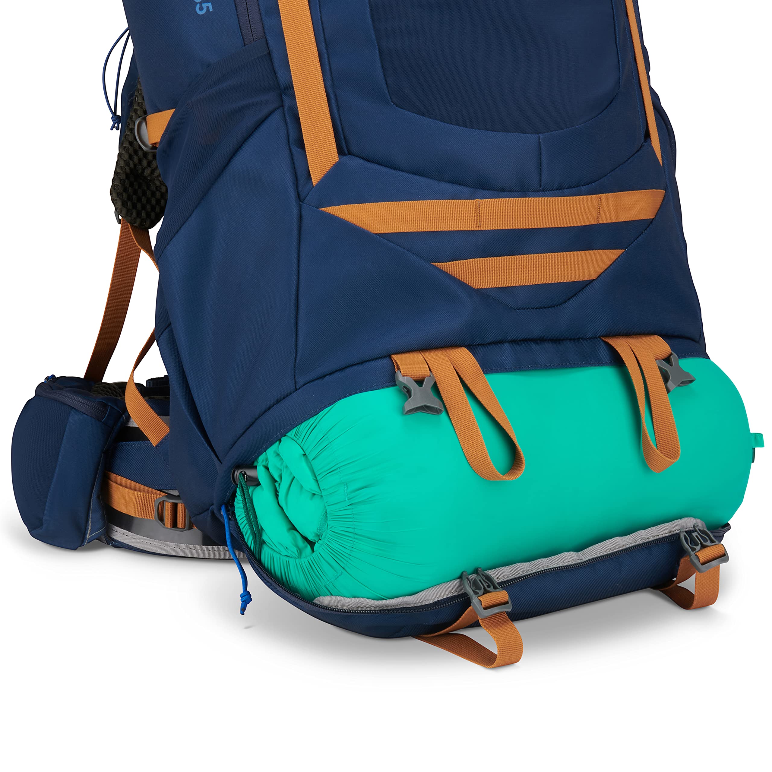 Kelty Glendale 105L Hiking Backpack - Lightweight Camping Backpack for Men & Women, Durable Travel Backpack with Adjustable Straps (Blue/Cathay Spice) - Perfect for Backpacking, Trekking & Outdoor Adventures