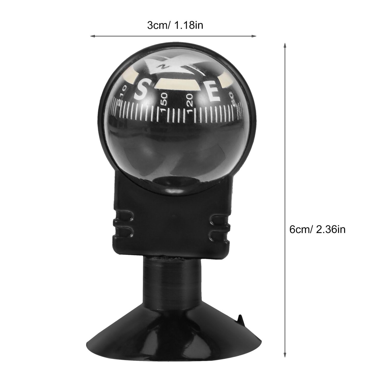 HANABASS Car Compass Ball - 360° Swivel Dashboard Compass for Cars, Trucks & Boats | Accurate Navigation, Stylish Auto Interior Decoration | Perfect for Road Trips, Off-Roading & Marine Adventures