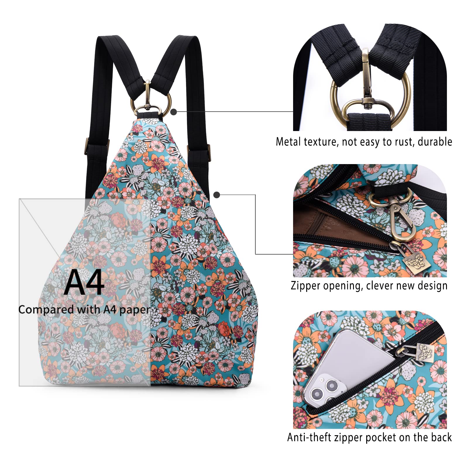 Black Butterfly Premium Backpack for Women - Bohemian Style Fashion Casual Daypack, Small Backpack Purse (53 Multicolor) - Perfect for Travel, Work, School & Everyday Use