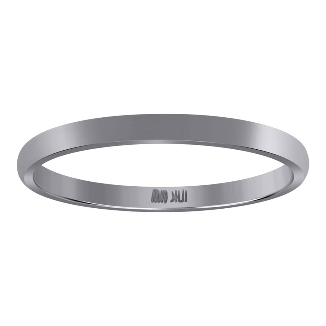 10K White Gold Wedding Band for Men & Women - Comfort Fit 2mm Unisex Ring - Sizes 5-13 - Perfect Anniversary, Engagement & Couple Jewelry Gift for Him & Her - Ideal for Weddings, Proposals & Special Occasions