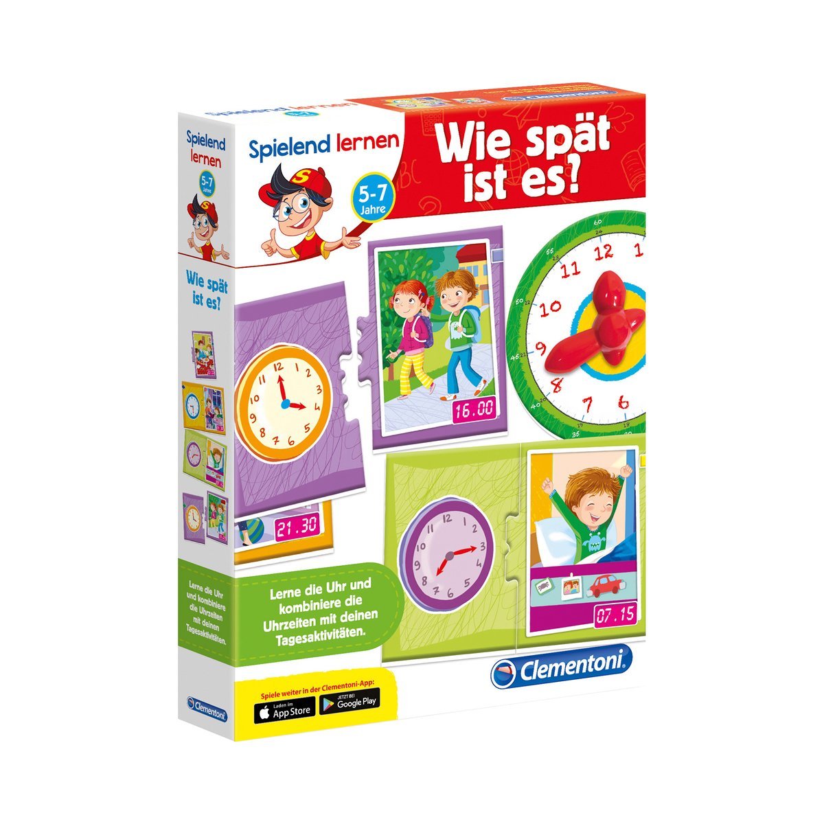 Clementoni 96097 Learning to Play - How Late is It? Educational Clock Toy for Kids - Perfect for Teaching Time & Early Learning at Home or School