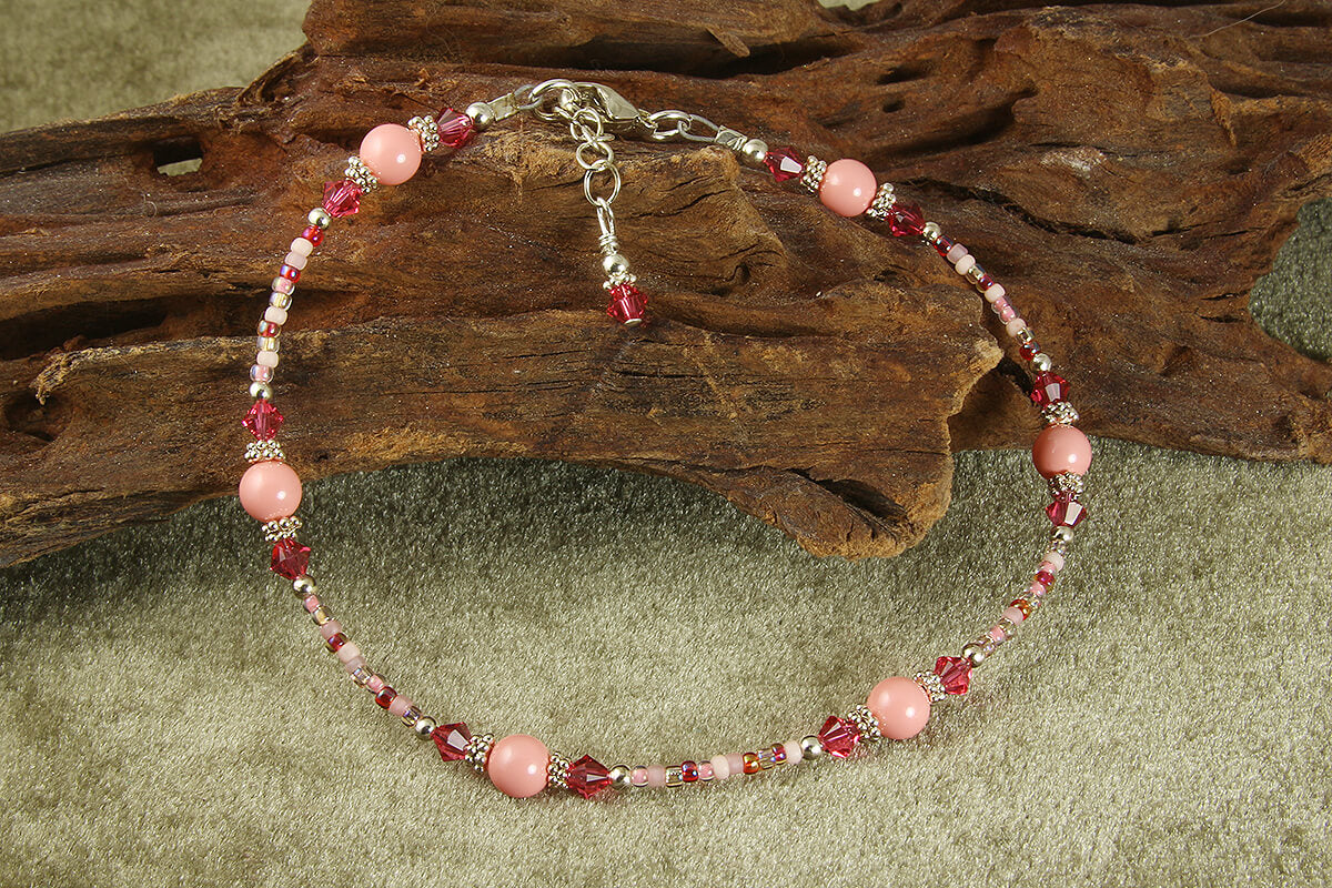 Stylish Cotton Candy Pink Beaded Anklet for Women - Trendy Summer Beach Jewelry Accessory | Perfect for Vacations, Weddings & Boho Fashion