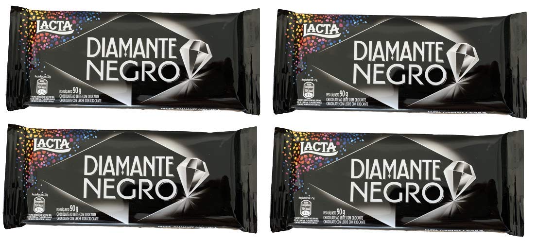 LACTA Black Diamond Chocolate Tablets 90g (3.2oz) - 4 Pack | Premium Dark Chocolate Bars for Baking, Gifting & Snacking | Rich Cocoa Flavor, Gourmet Dessert Ingredient
