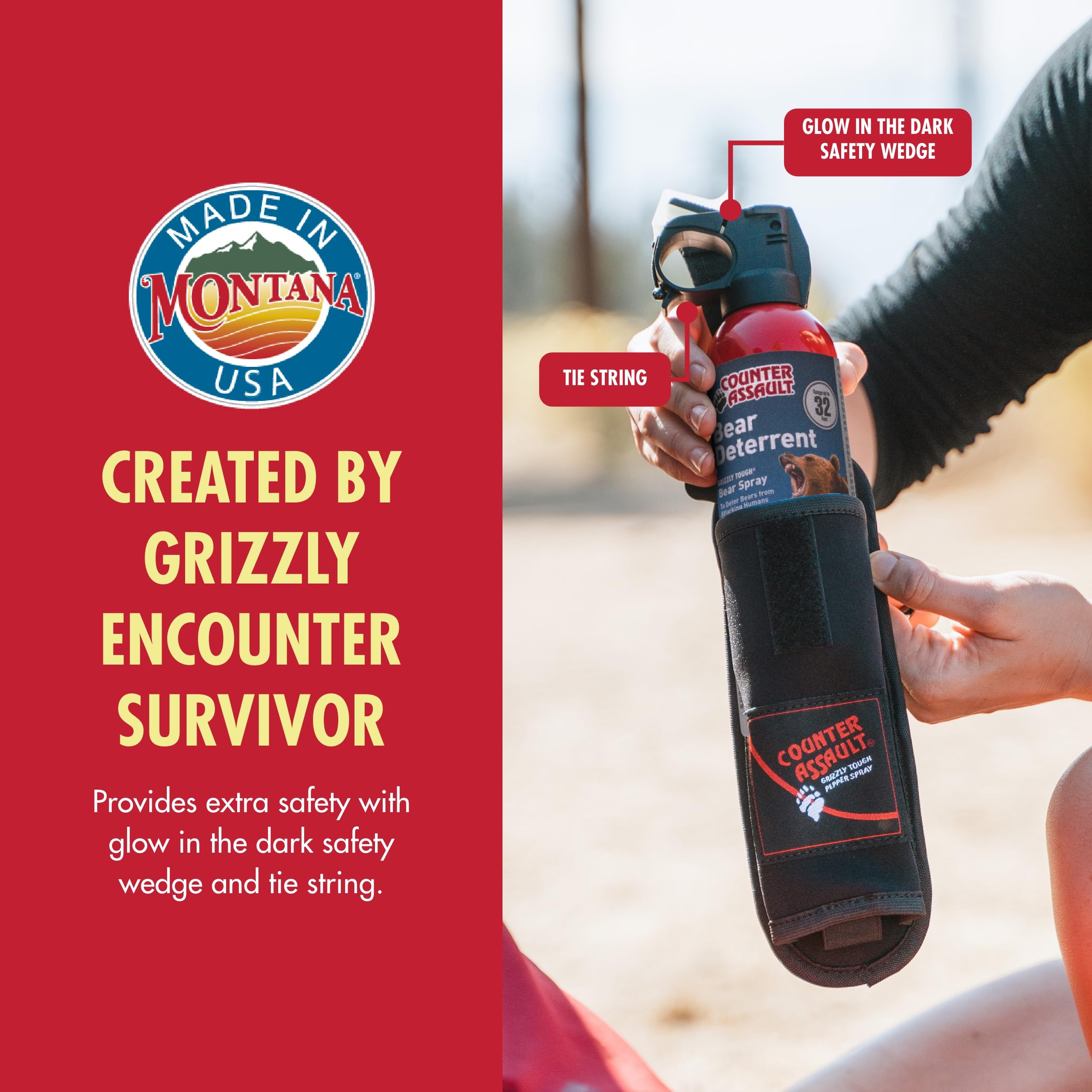 Counter Assault Bear Spray - 2% Capsaicin Bear Deterrent & Pepper Spray for Outdoor Protection - 8.1 oz for Hiking, Camping, Hunting & Wildlife Safety