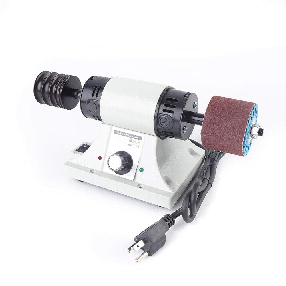 TFCFL 350W Leather Burnishing Machine - Professional Edge Polisher & Sander with 0-8000 RPM Variable Speed, 6 Sanding Belts (2x120#, 2x180#, 2x320#), 8mm Shaft - Perfect for Leather Craft, Shoe Repair & Woodworking Projects