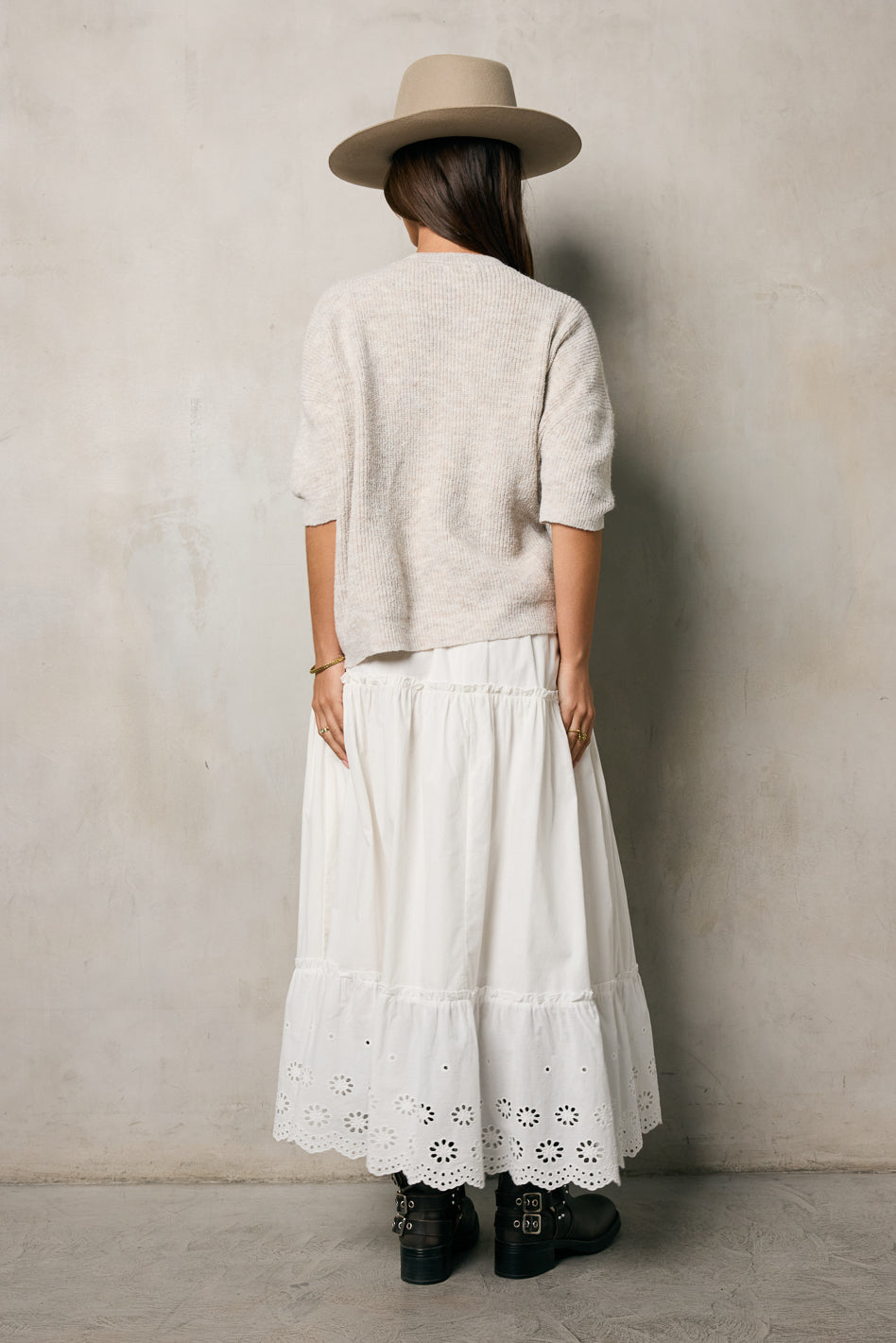 Bay Side Tiered Midi Skirt - Flowy Women's Summer Skirt with Elastic Waist | Perfect for Beach, Vacation & Casual Outfits