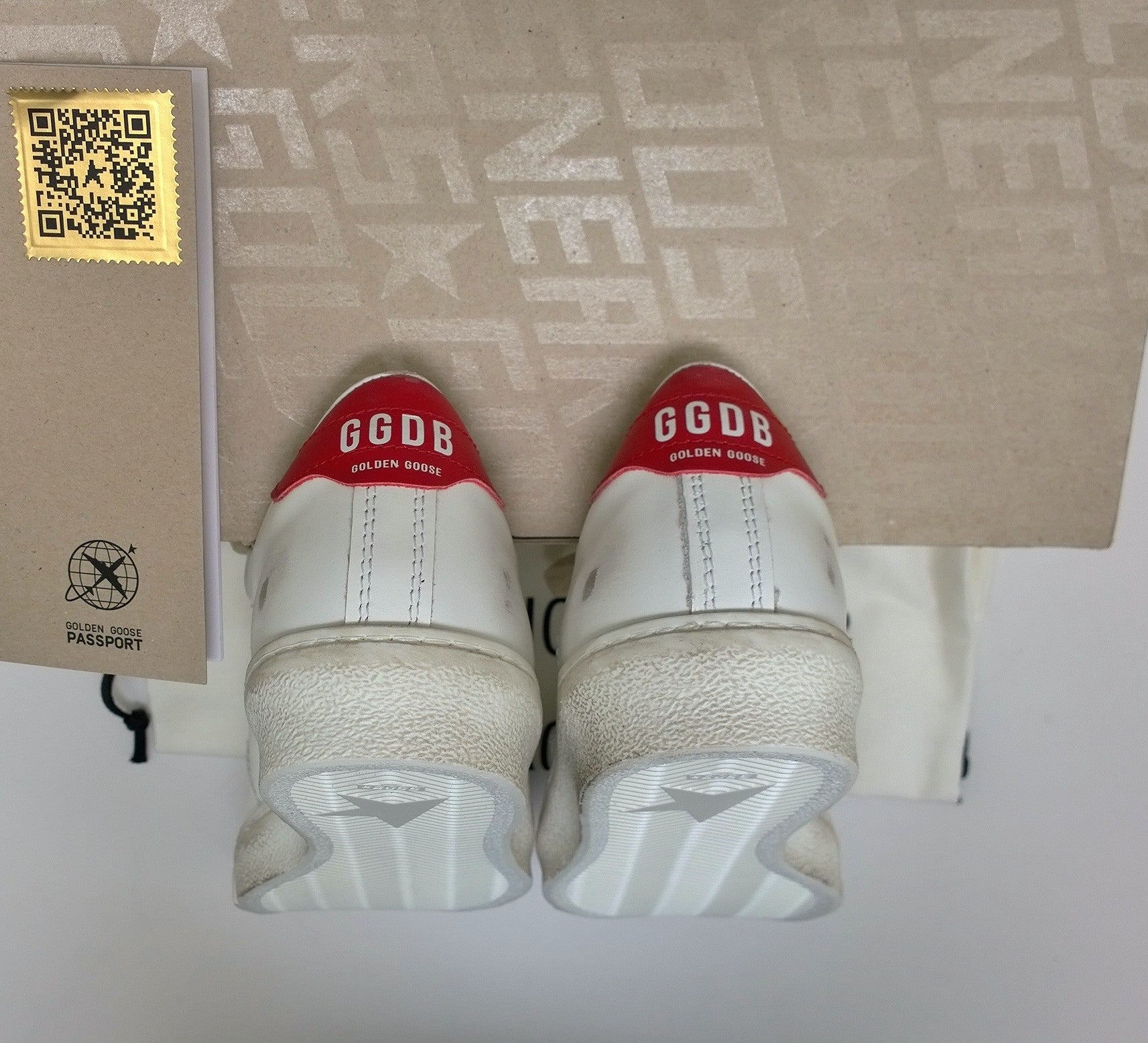 Golden Goose Matchstar White Sneakers with Red Tab - New in Box | Stylish Casual Shoes for Women & Men | Perfect for Everyday Wear, Street Style & Fashion Outfits