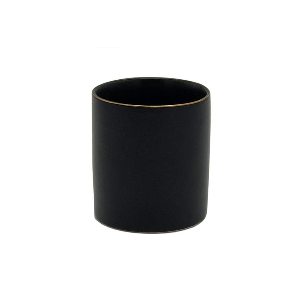 Ceramic Pen Holder for Desk - Cute Black Pencil Cup Organizer | Perfect for Office, School & Home Workspace Organization