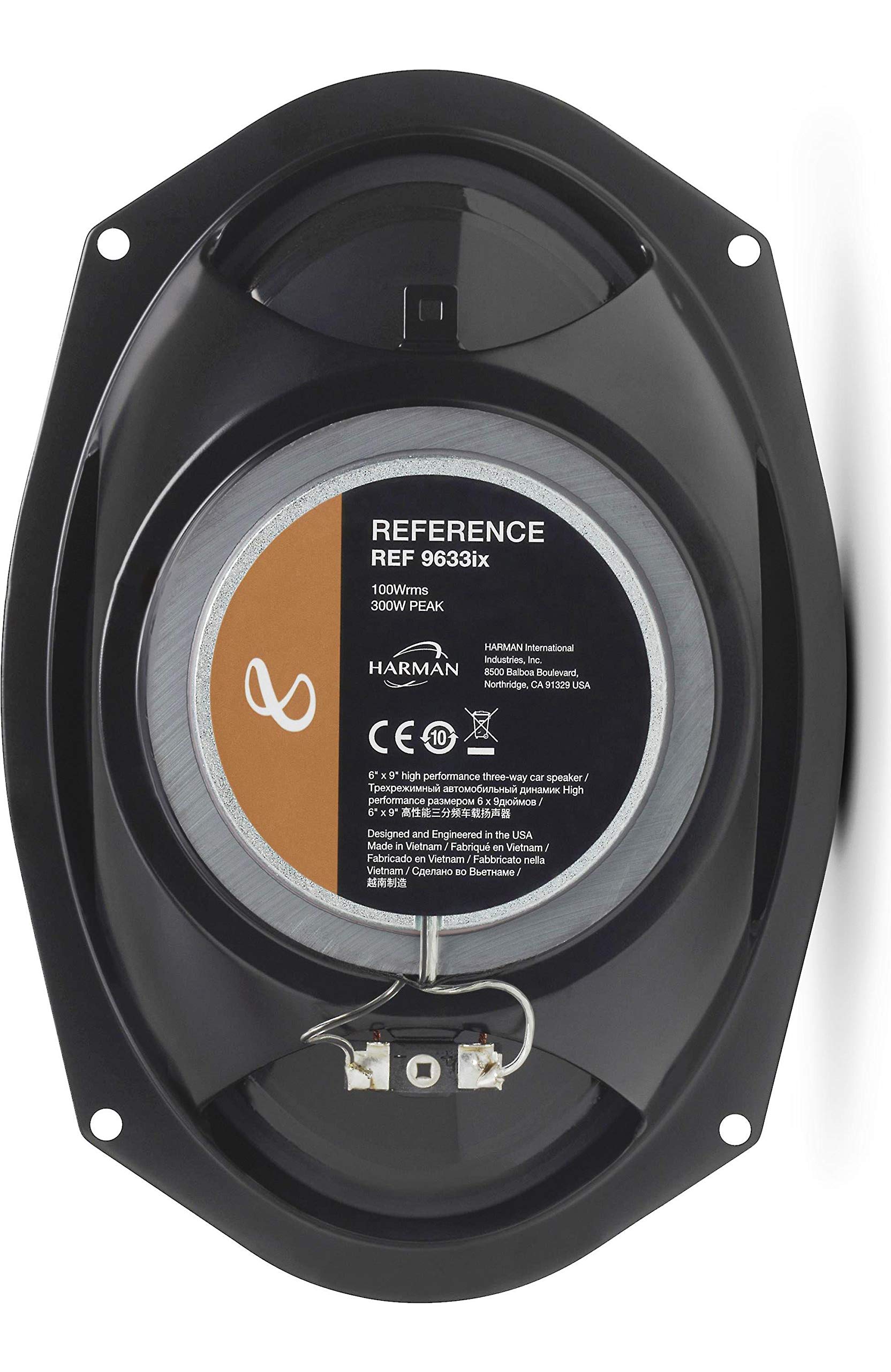 Infinity Reference REF-9633IX 6x9 Inch 3-Way Coaxial Car Speakers - 300 Watts Peak Power (100W RMS) - High-Performance Audio for Cars, Trucks & SUVs - Perfect for Upgrading Your Vehicle Sound System