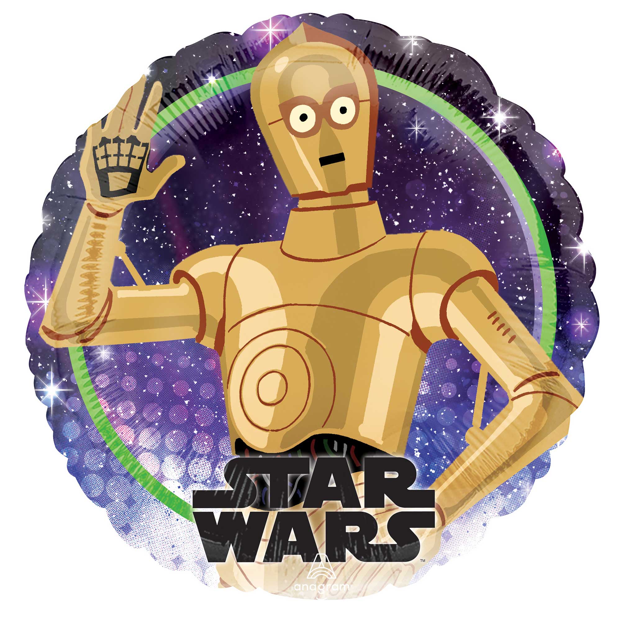 45cm Standard HX Star Wars Galaxy C3PO Balloon for Birthday Parties, Baby Showers & Themed Decorations