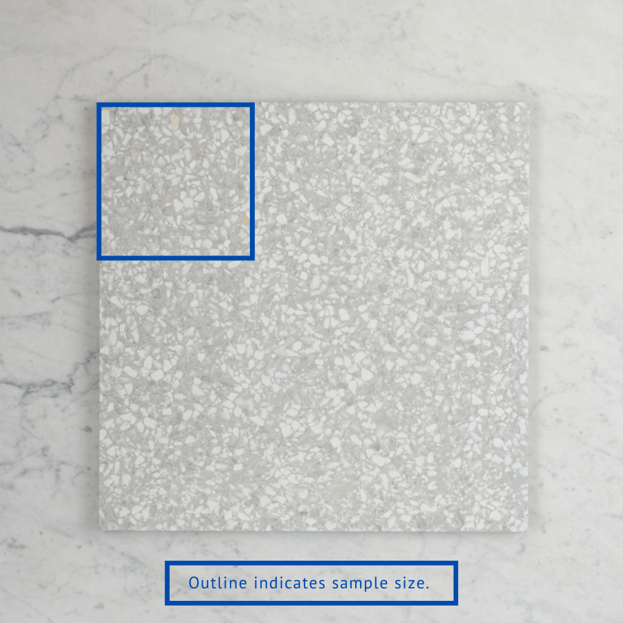 Paddington Grey Terrazzo Look Sample - Premium Stone Look Tile for Modern Home & Office Decor - Perfect for Kitchen Backsplash, Bathroom Walls, and Flooring