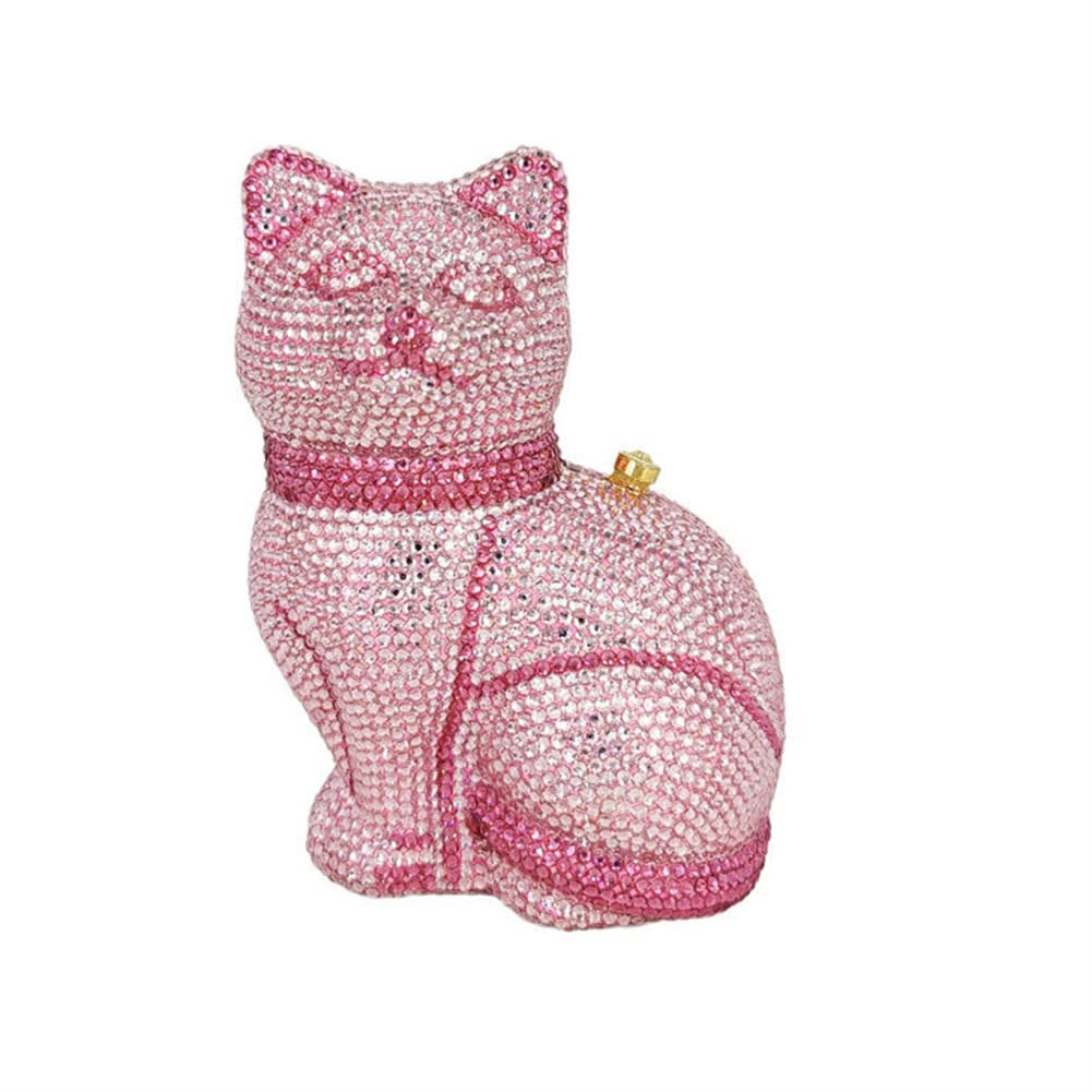Sparkling Crystal Rhinestone Cat Evening Clutch Purse - Elegant Women's Mini Shoulder Bag for Banquet, Prom, Party & Date Night | Black Cat Design Handbag
