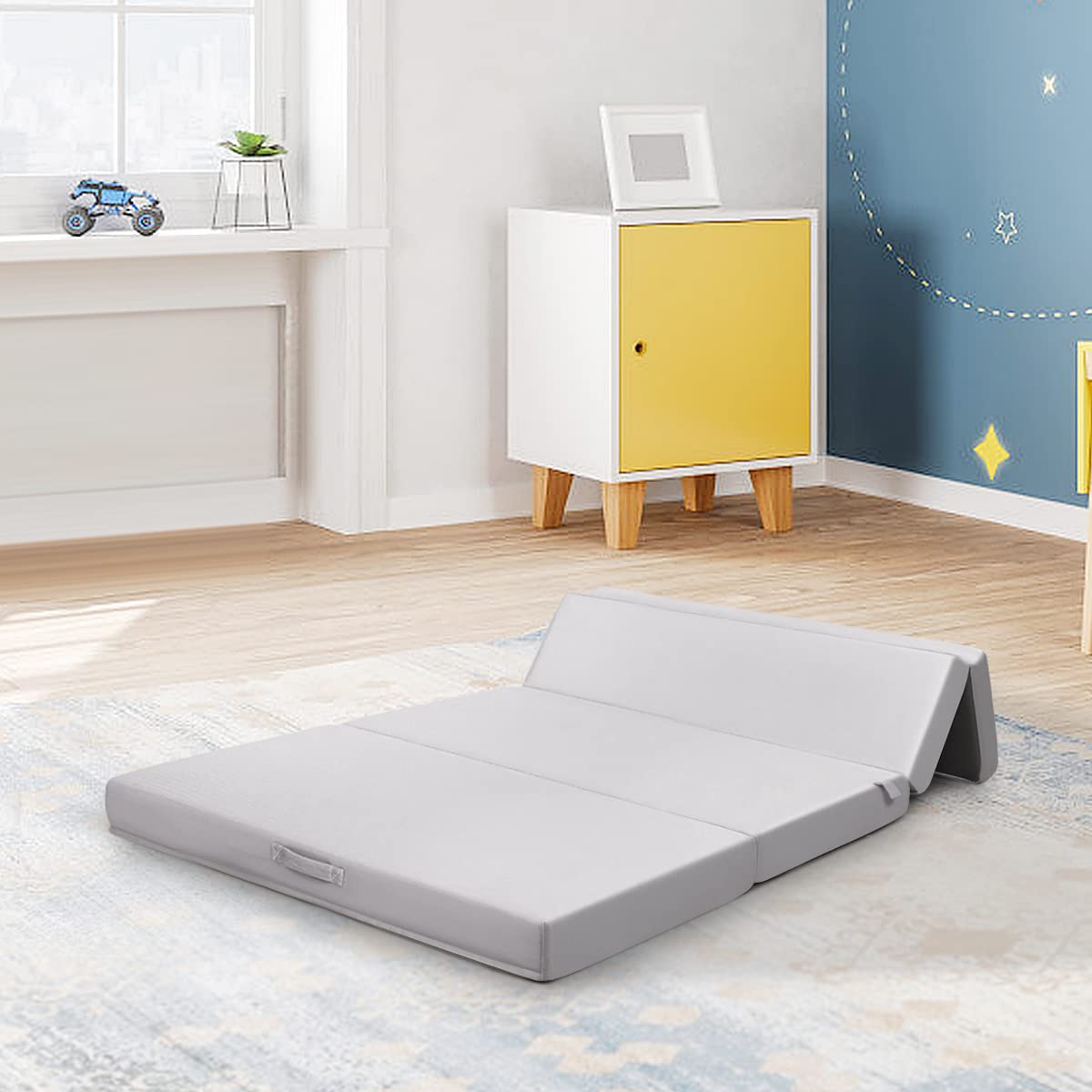 KOMFOTT 4-Inch Tri-Fold Memory Foam Mattress Twin XL Size - Removable & Washable Cover - Portable Folding Guest Bed, Sofa Bed, Camping & Travel Mattress for Home, Dorm, RV & Outdoor Use