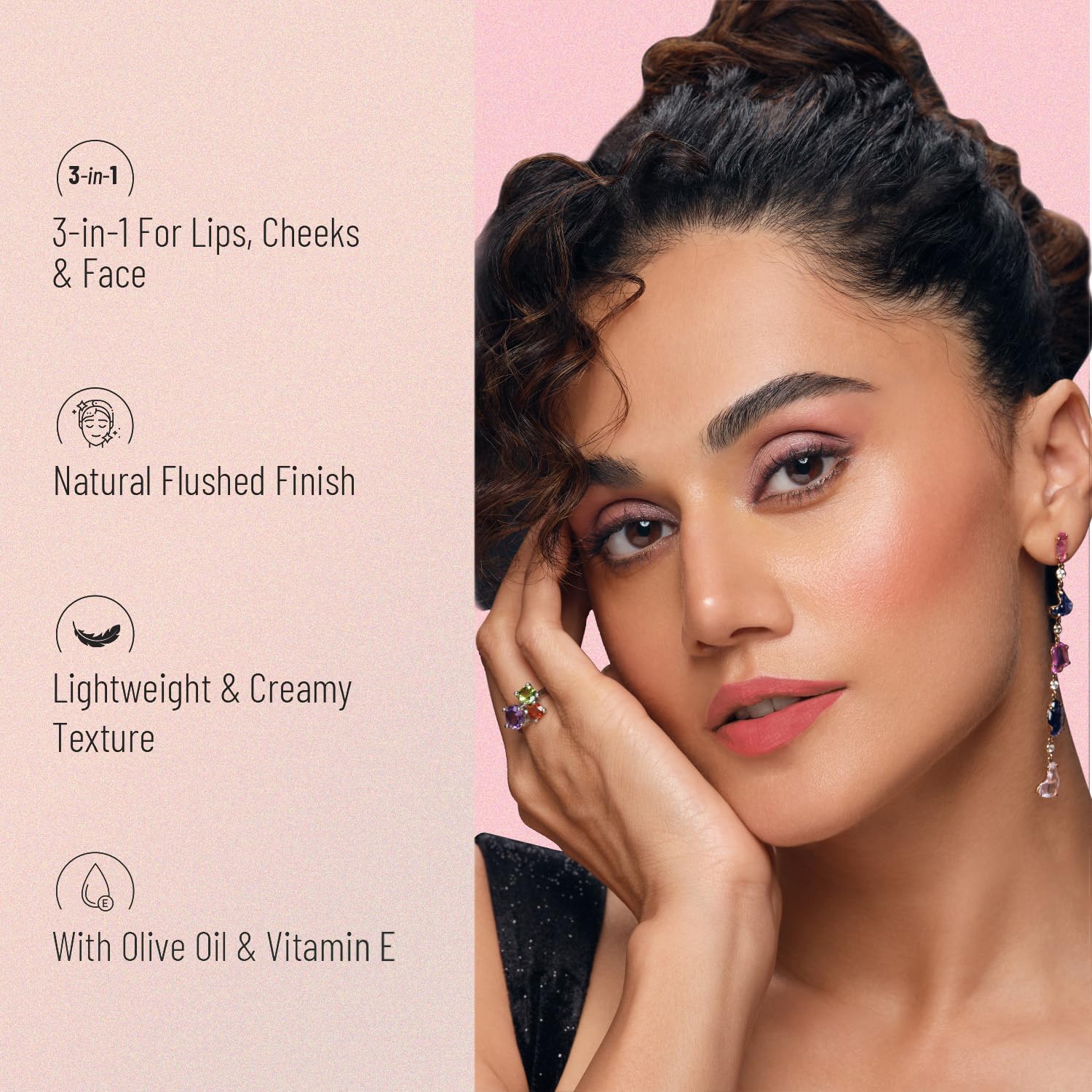 Swiss Beauty 3-in-1 Cream N'Tint for Lips, Eyes & Cheeks - Long Lasting, Blendable Makeup with Jojoba Oil & Glycerin | Fruity Fig Shade (8g) | Perfect for Natural Everyday Look, Date Night & On-the-Go Touch Ups