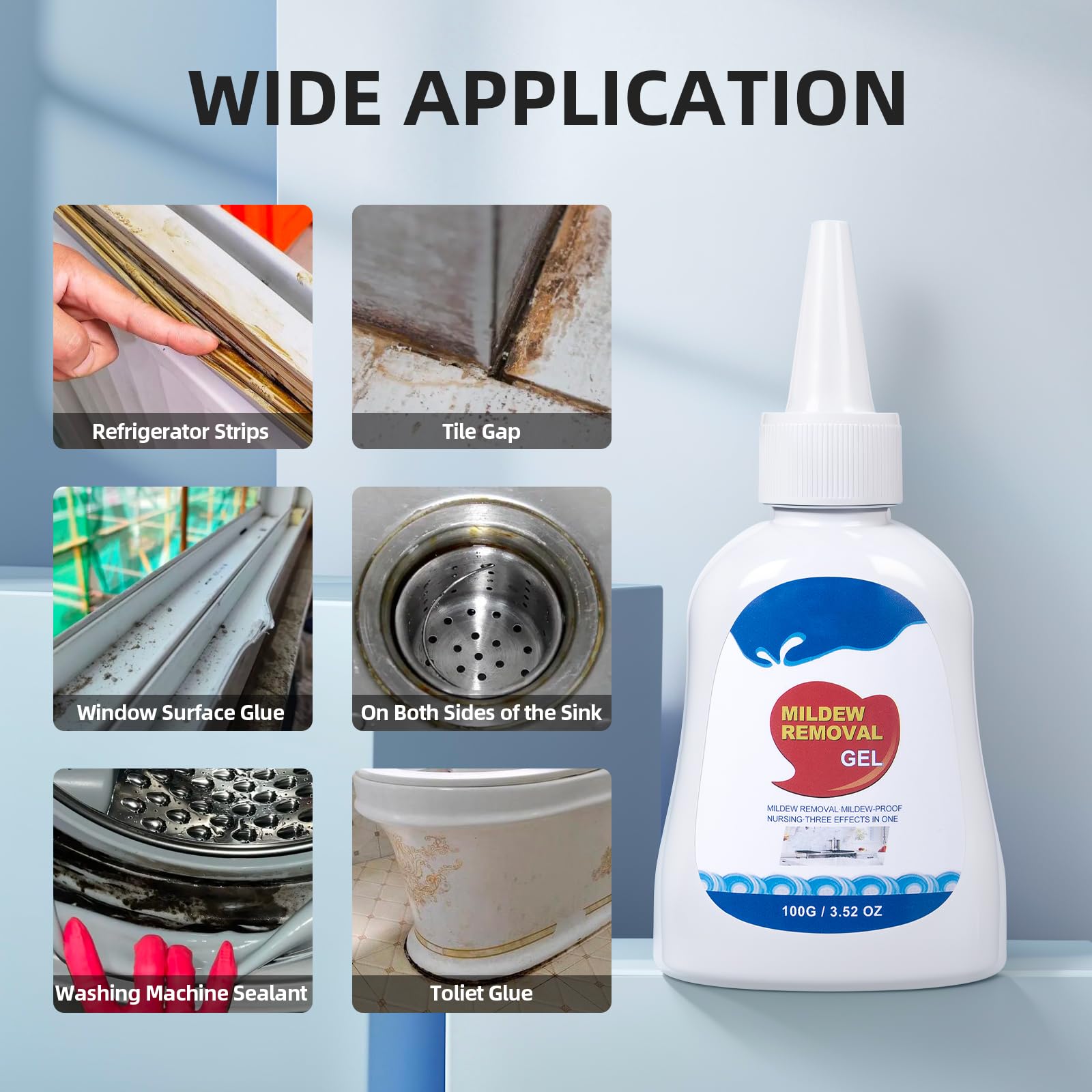 2 Pack Home Remover Gel - Powerful Washing Machine Cleaner & Refrigerator Deodorizer Strips | Deep Cleans Tiles, Grout, Bathroom Sinks, Showers & Kitchen Surfaces (7 Fl Oz) - Ideal for Home Maintenance & Appliance Care