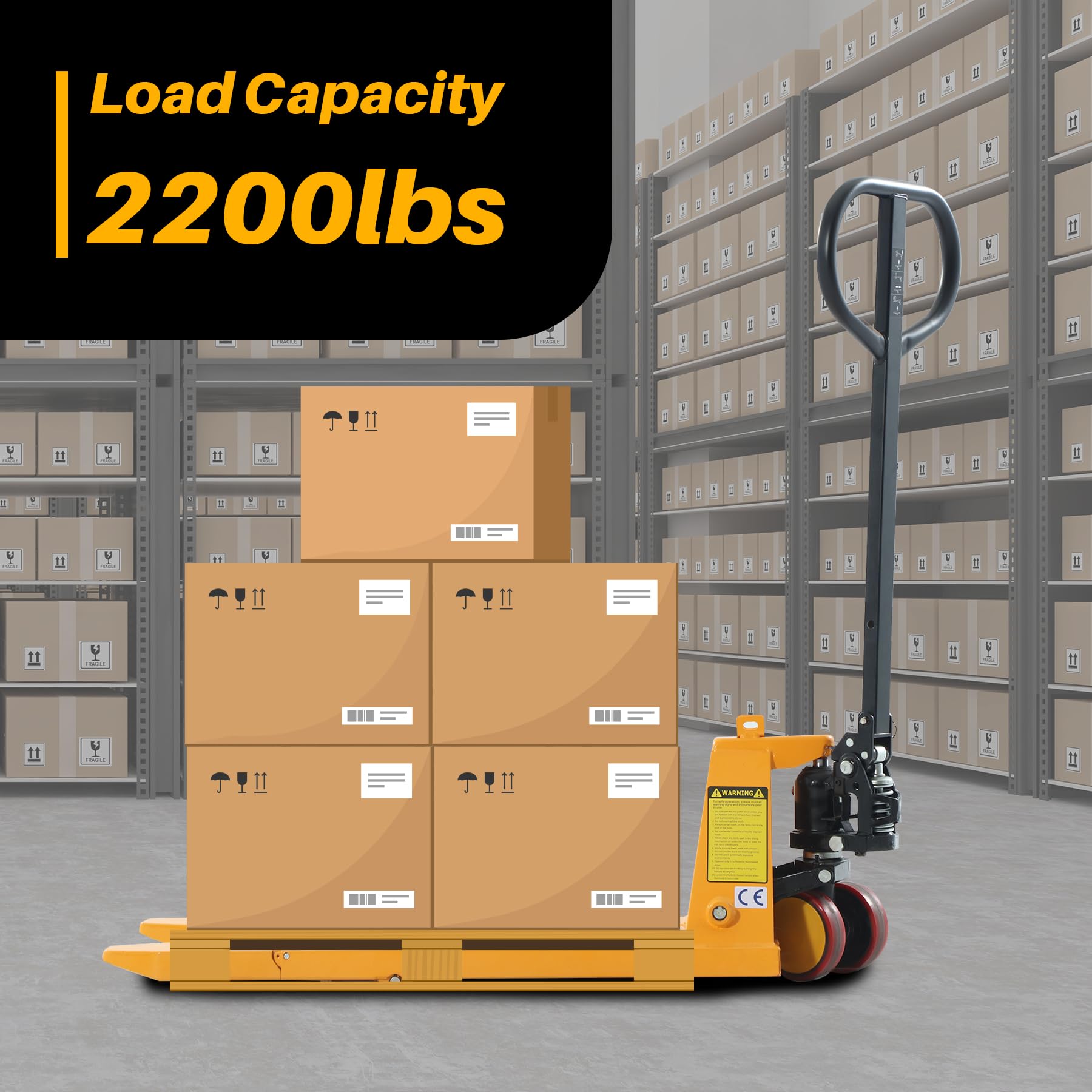 APOLLOLIFT Foldable Pallet Jack Truck 2200 lbs Capacity - 31.5