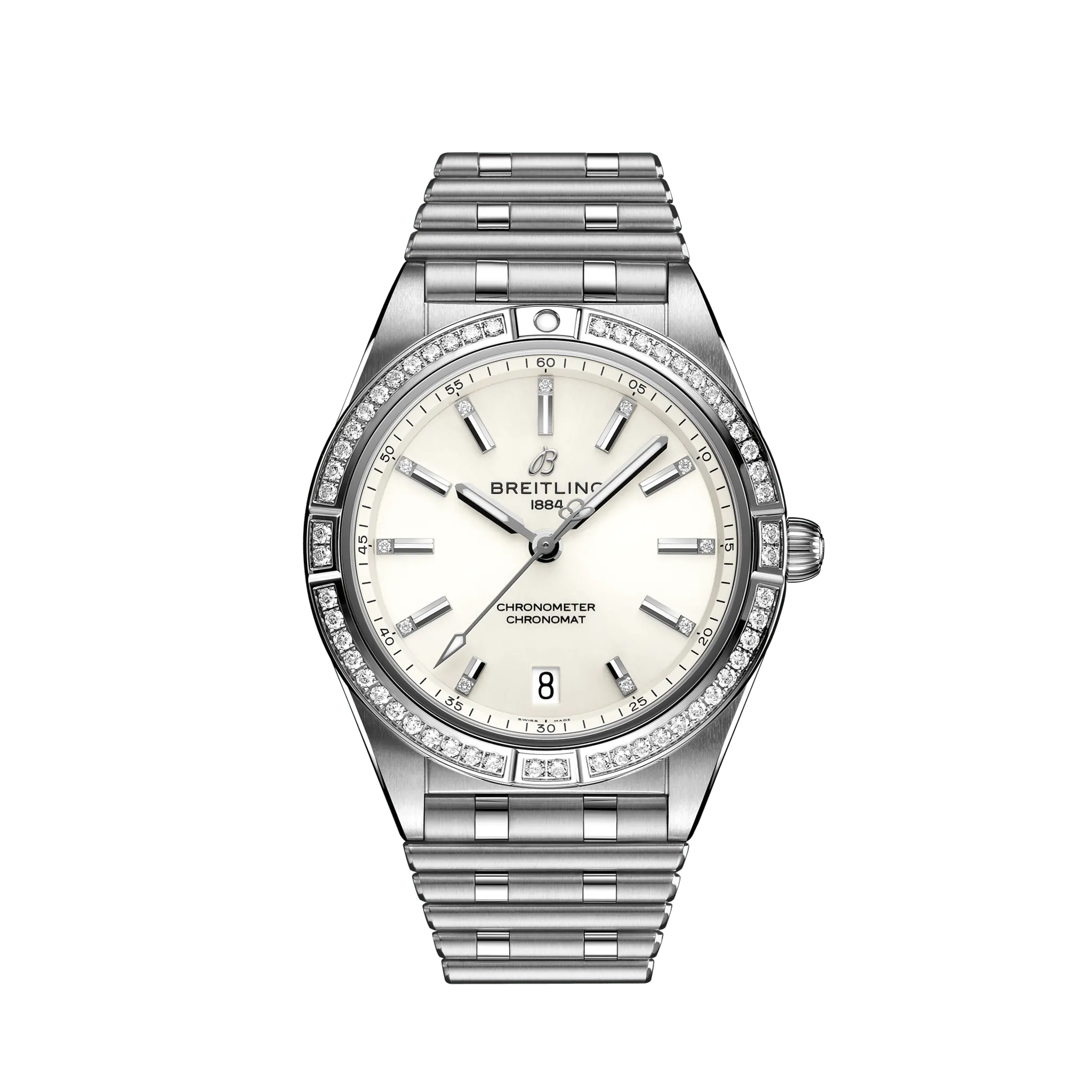 Breitling Chronomat Automatic 36mm Men's Watch - Stainless Steel Case with Diamond Bezel - Luxury Swiss Timepiece for Business, Gifting & Special Occasions