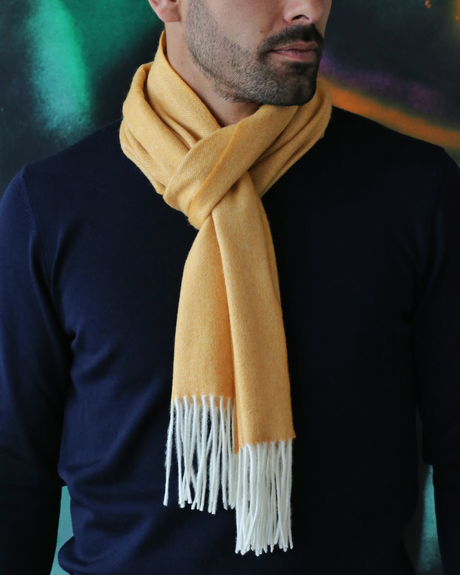 DÉCLIC Sten Plain Scarf - Soft Lightweight Yellow Fashion Scarf for Women - Perfect for Office, Travel and Everyday Outfits