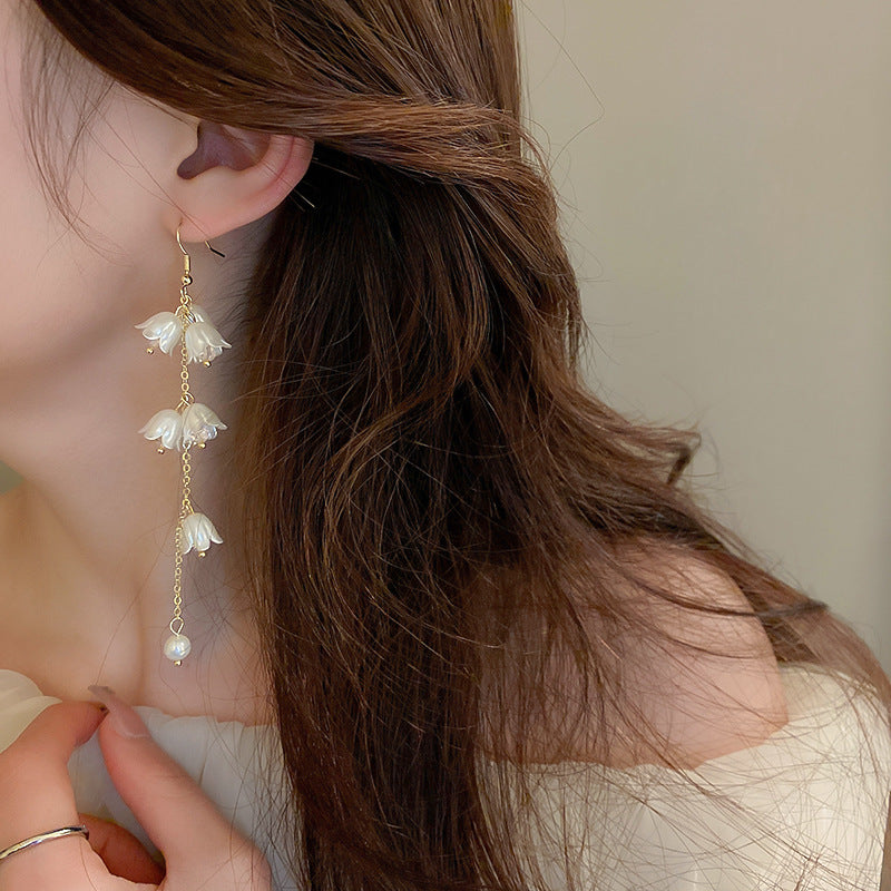 Crystal Tulip Flower Dangle Earrings for Women | Elegant Bohemian Jewelry Gift | HE8620 | Perfect for Weddings, Parties & Everyday Wear